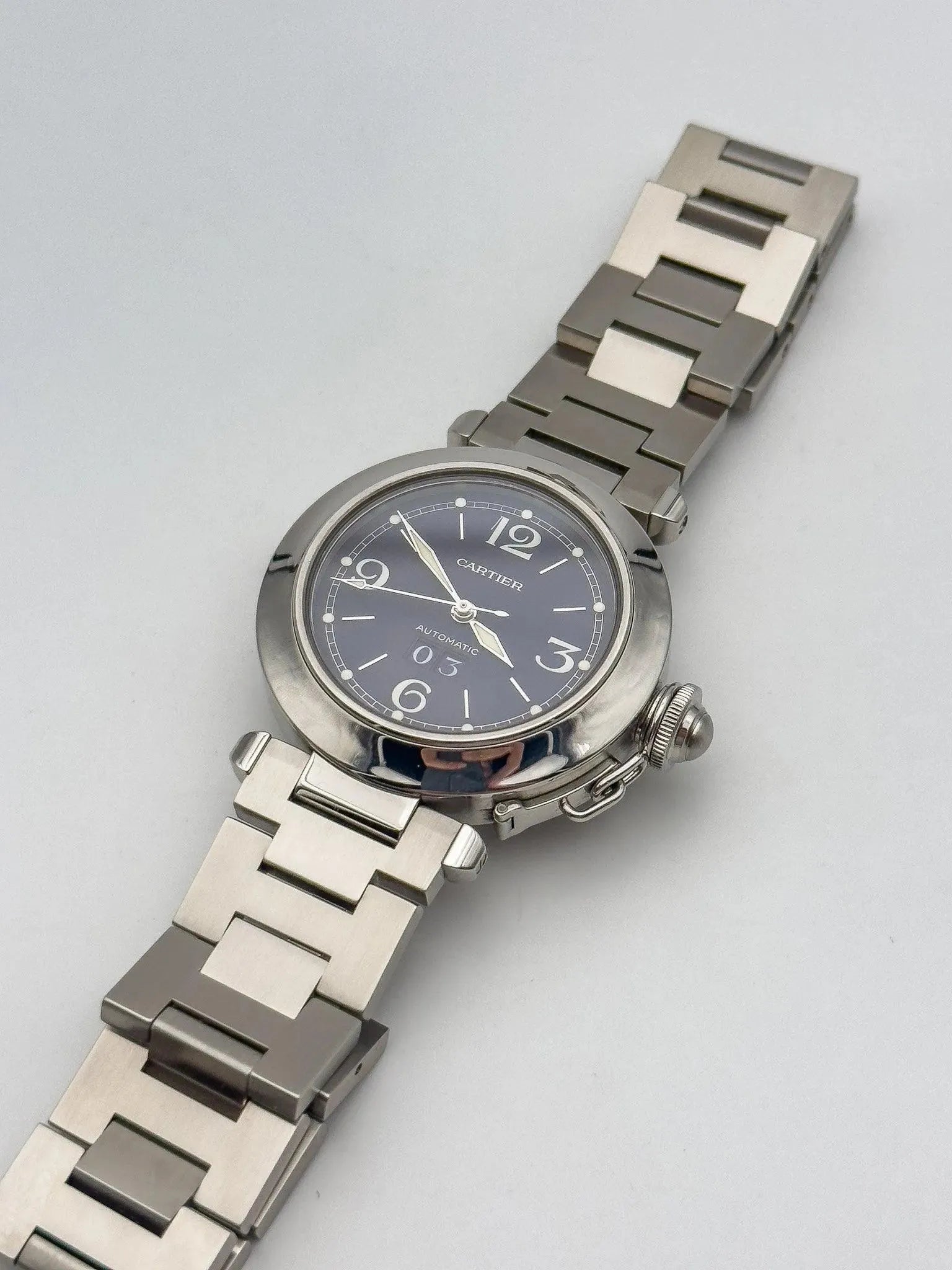 Cartier - Pasha Grande Date Bleu - full set - 2000s - Atelier Victor - Vintage Shop