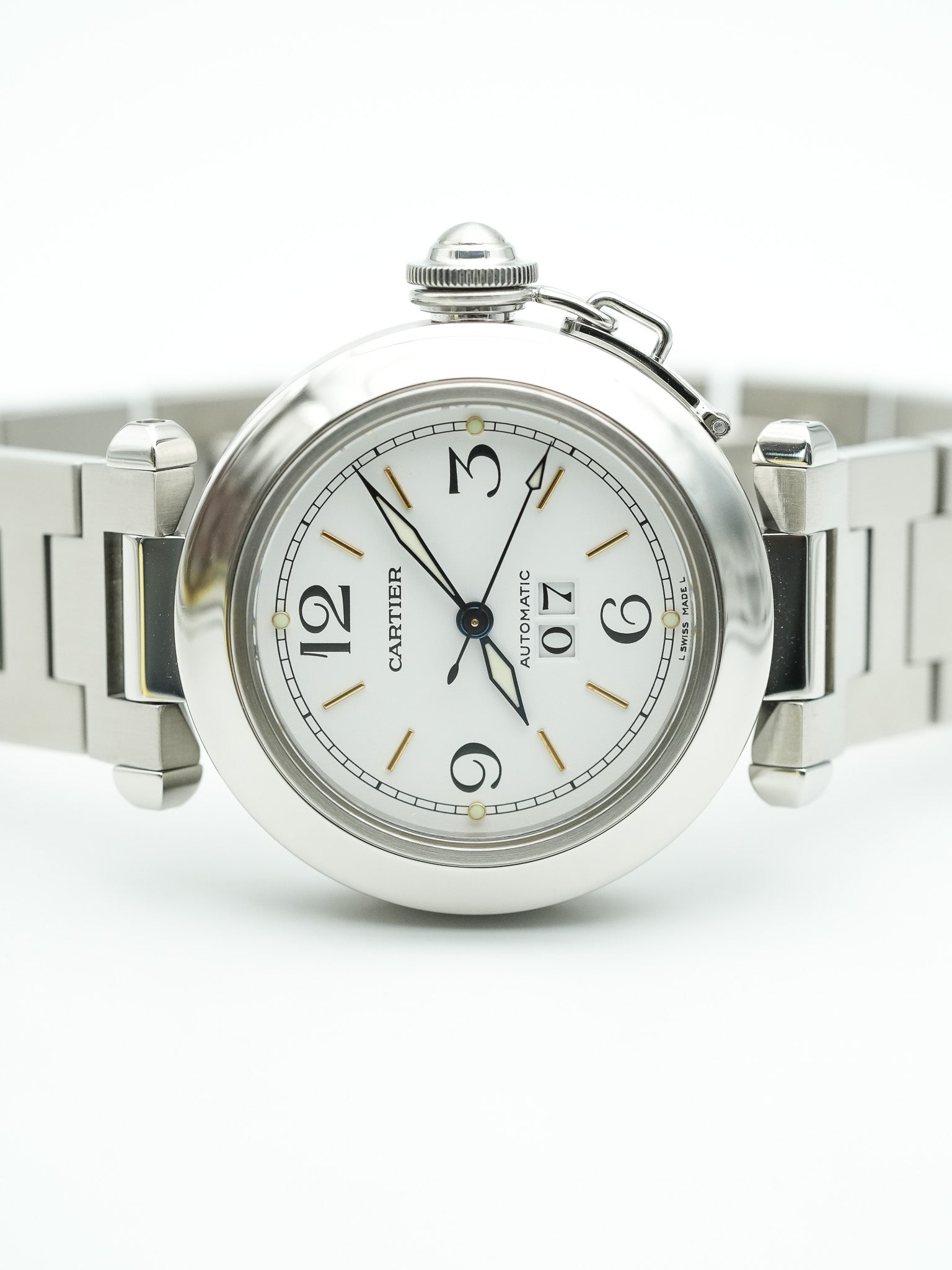 Cartier - Pasha Grande Date Cadran Blanc - 2000s - Atelier Victor - Vintage Shop