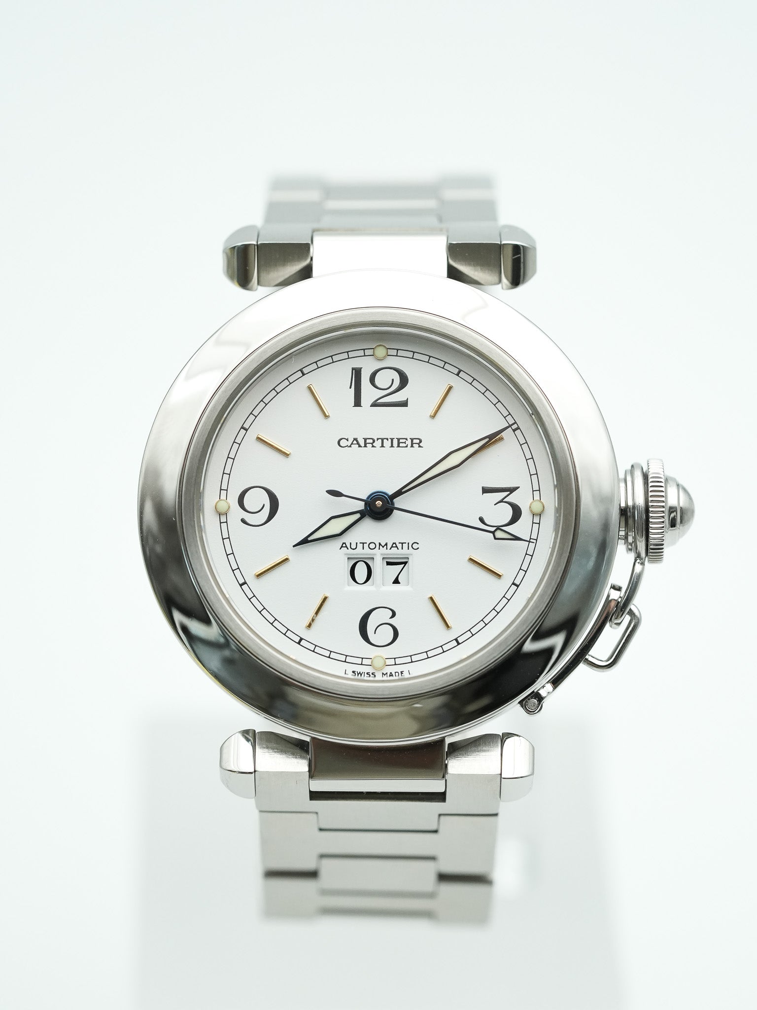 Cartier - Pasha Grande Date Cadran Blanc - 2000s - Atelier Victor - Vintage Shop