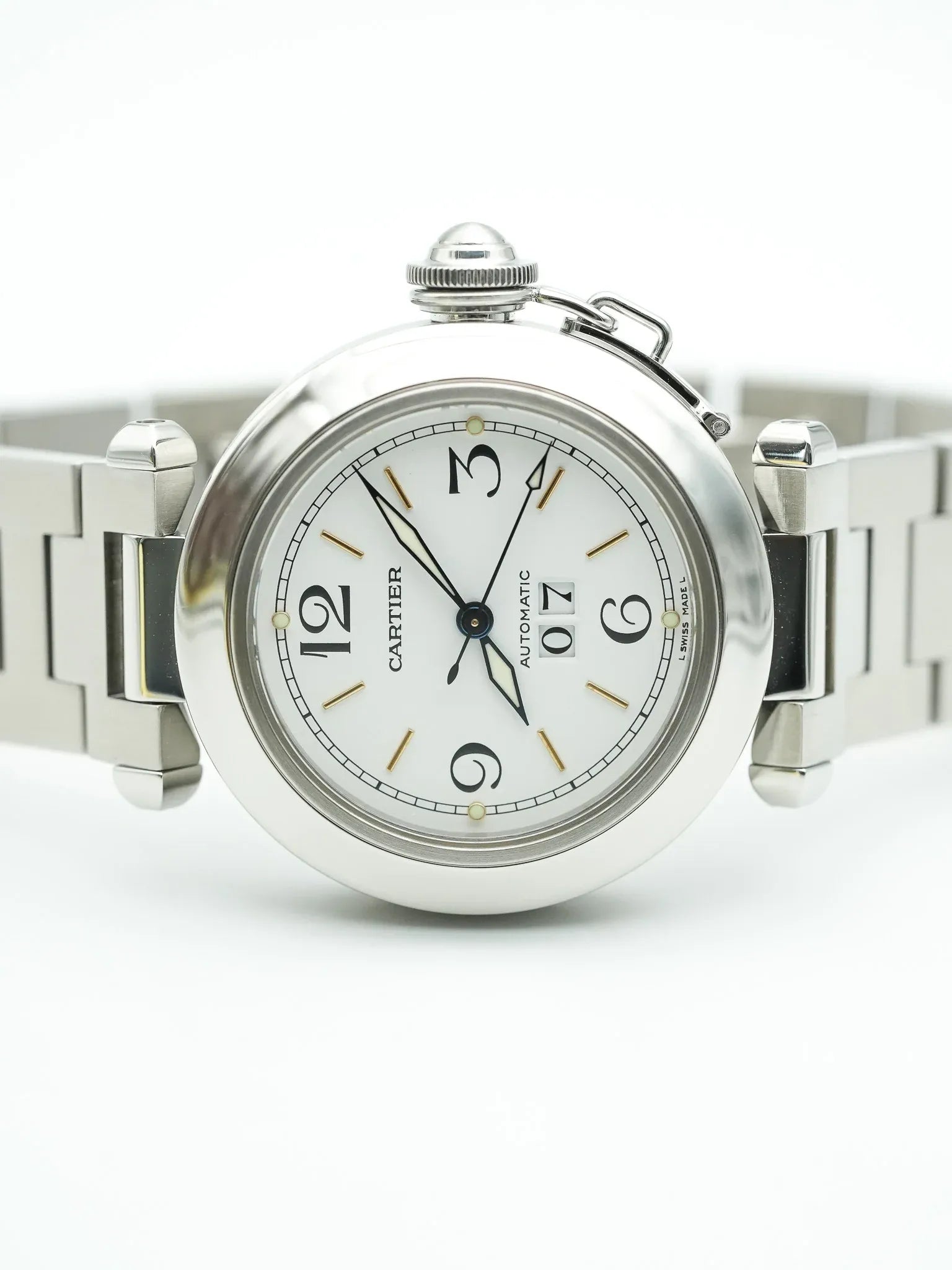 Cartier - Pasha Grande Date Cadran Blanc - 2000s - Atelier Victor - Vintage Shop