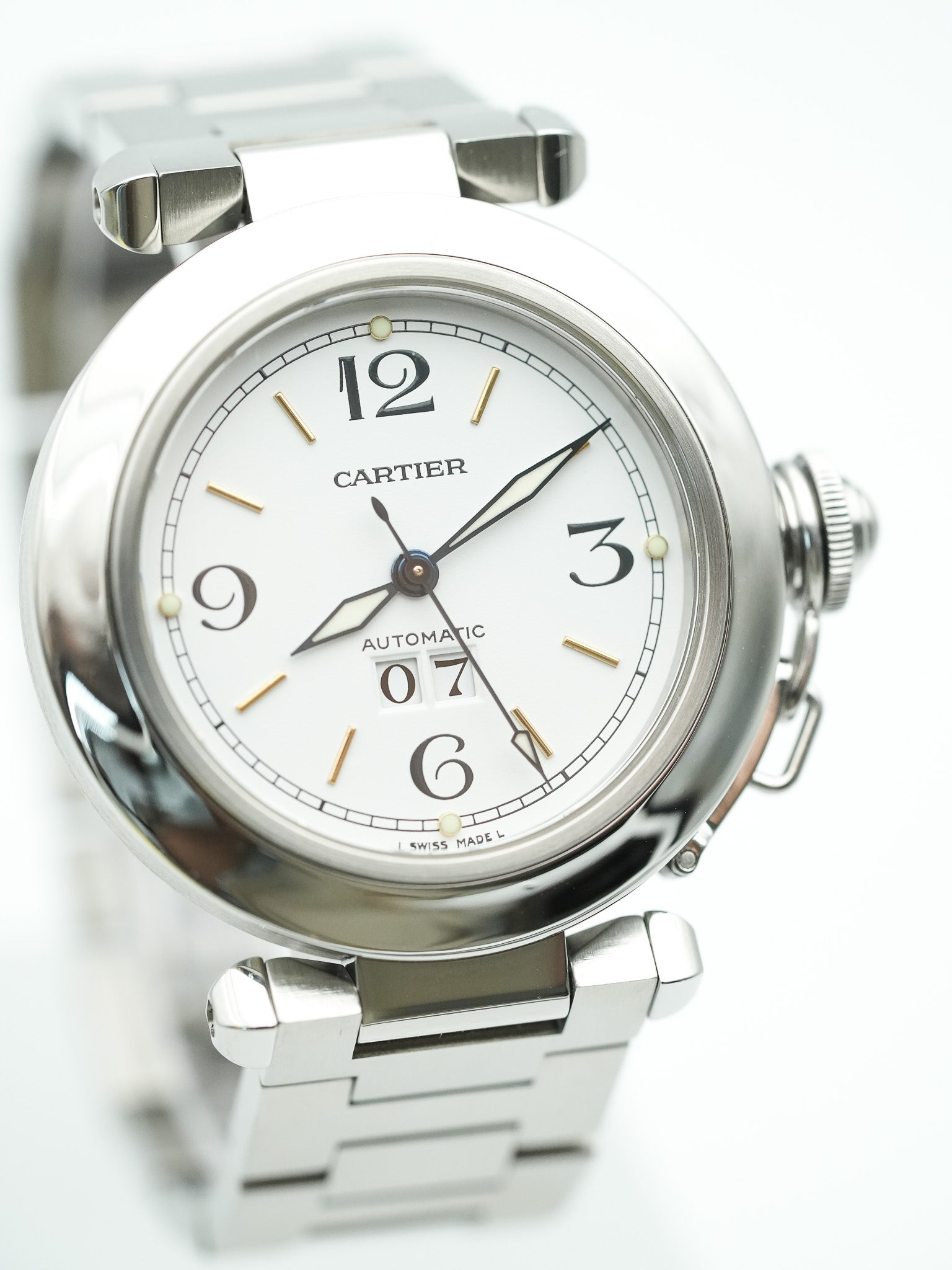 Cartier - Pasha Grande Date Cadran Blanc - 2000s - Atelier Victor - Vintage Shop