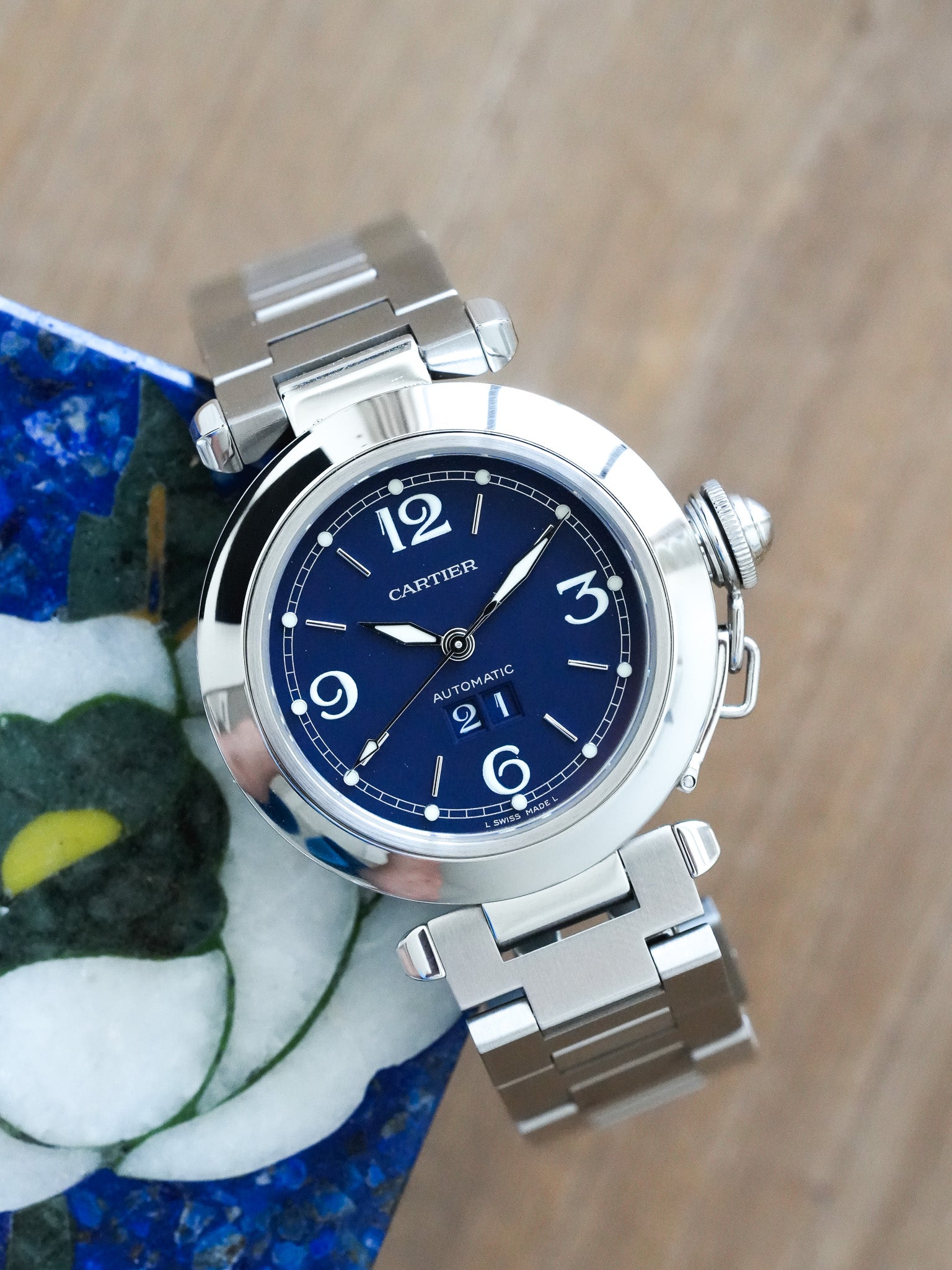 Cartier - Pasha Grande Date Cadran Bleu - 2000s - Atelier Victor - Vintage Shop