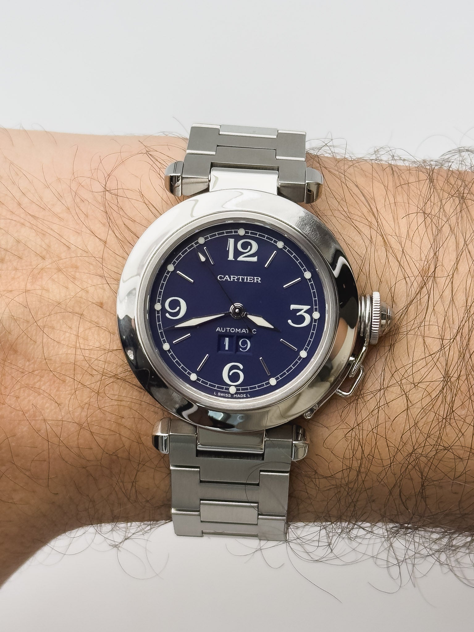 Cartier - Pasha Grande Date Cadran Bleu - 2000s - Atelier Victor - Vintage Shop