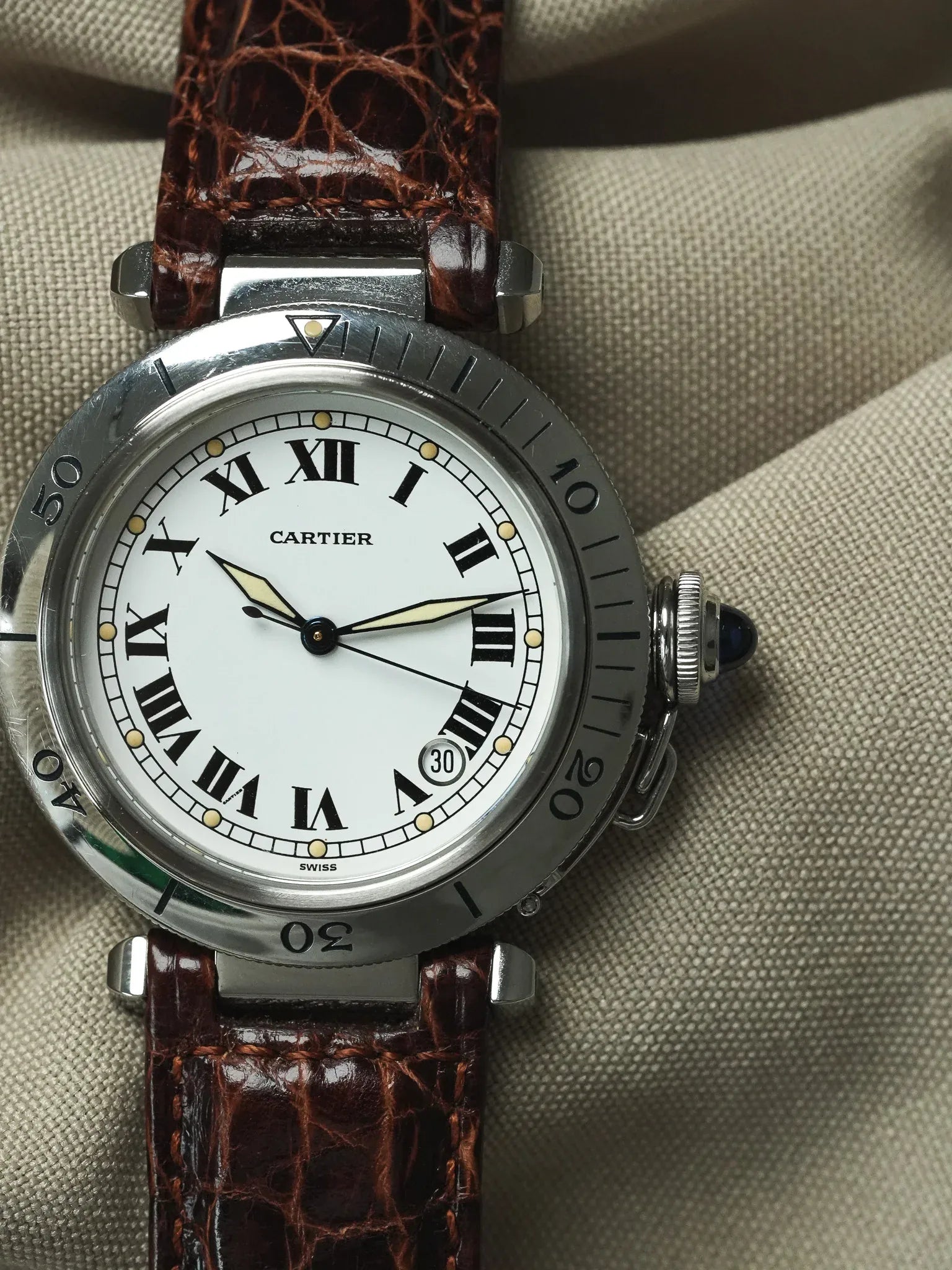 Cartier - Pasha R4020 38mm Cabochon bleu - 2000s - Atelier Victor