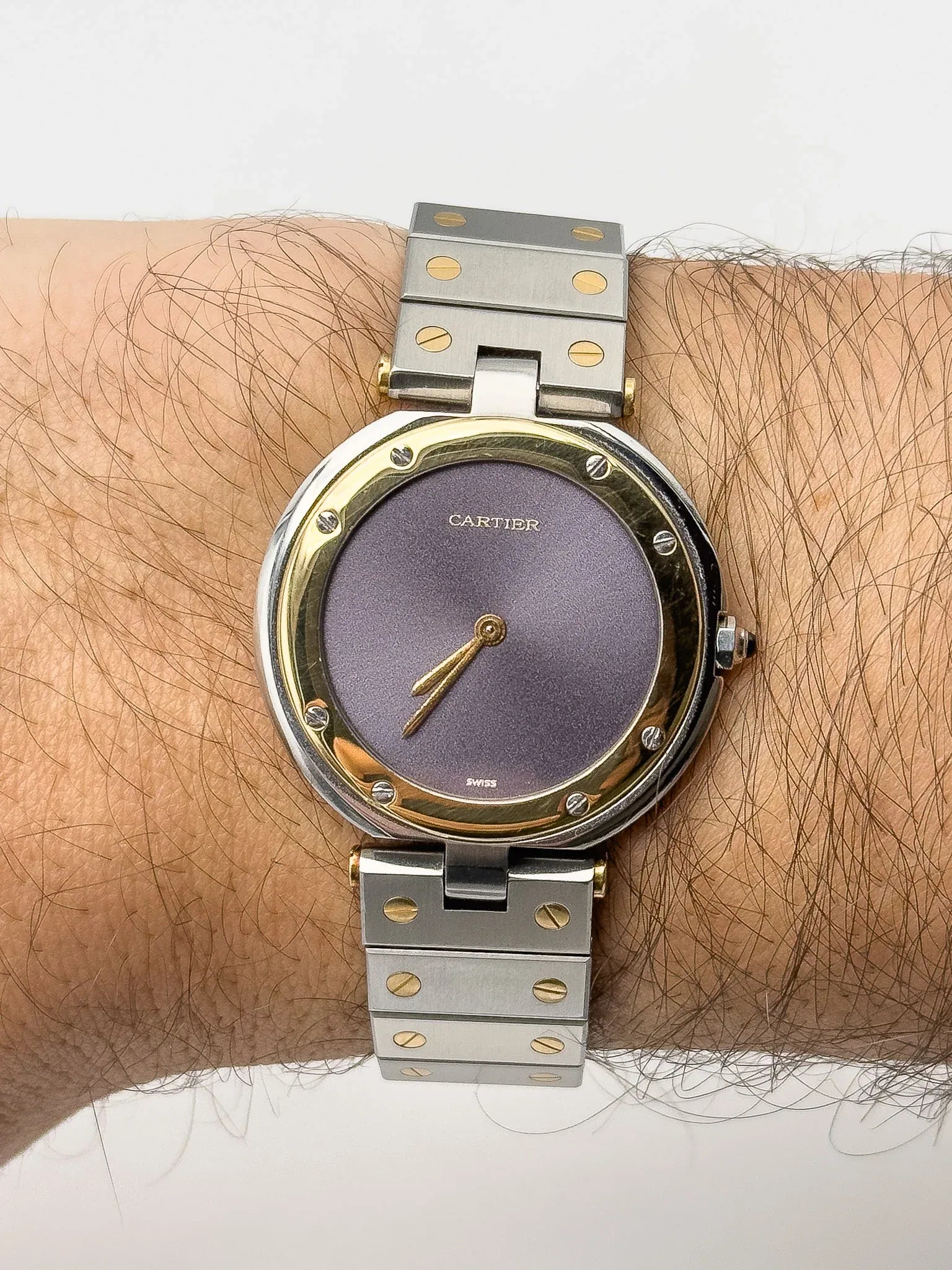 Cartier - Rare Santos Vendome Cadran gris reflet violet - 1980S - Atelier Victor