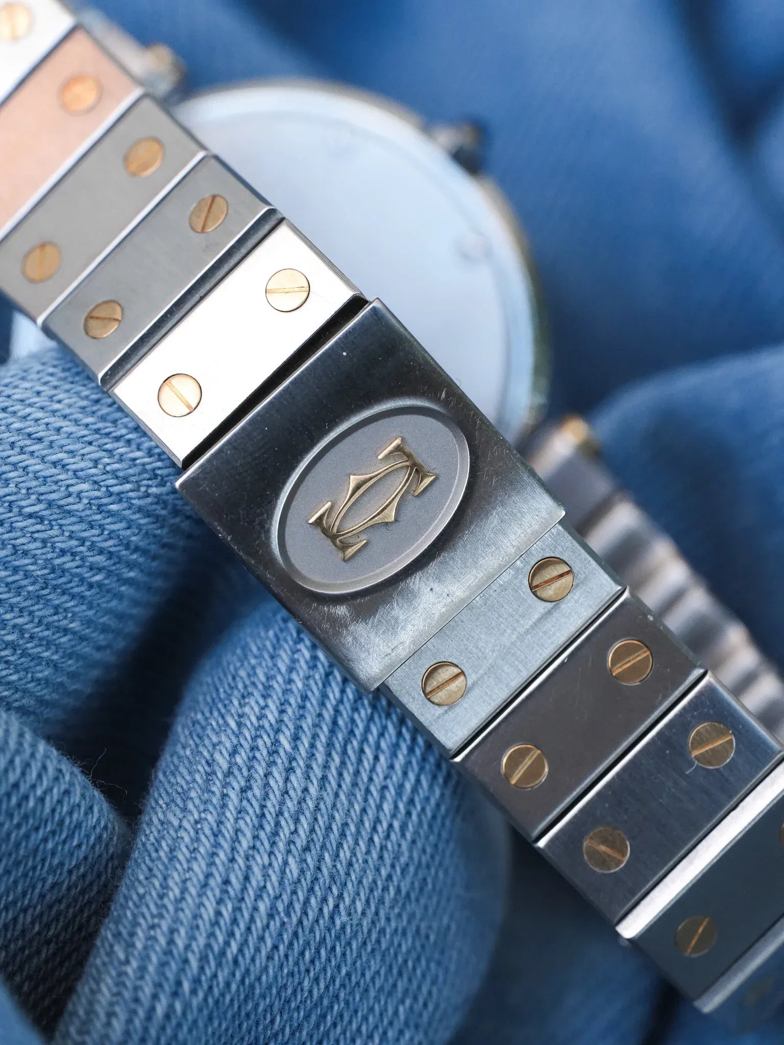 Cartier - Rare Santos Vendome Cadran gris reflet violet - 1980S - Atelier Victor