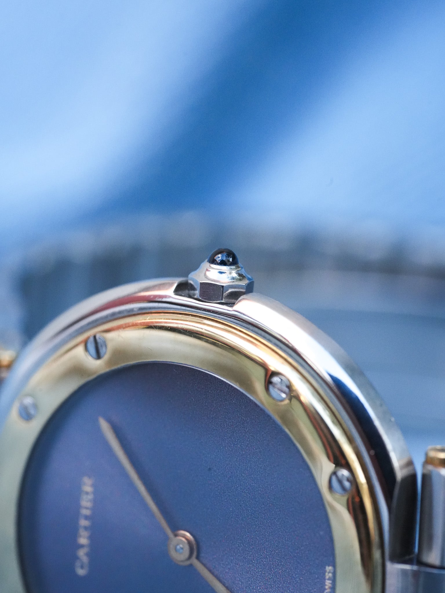 Cartier - Rare Santos Vendome Cadran gris reflet violet - 1980S - Atelier Victor - Vintage Shop