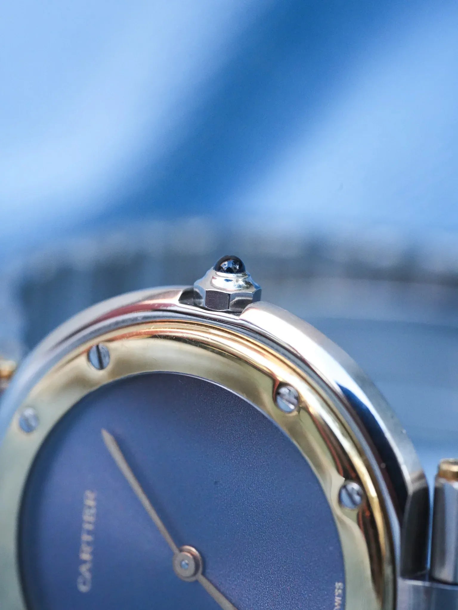 Cartier - Rare Santos Vendome Cadran gris reflet violet - 1980S - Atelier Victor - Vintage Shop