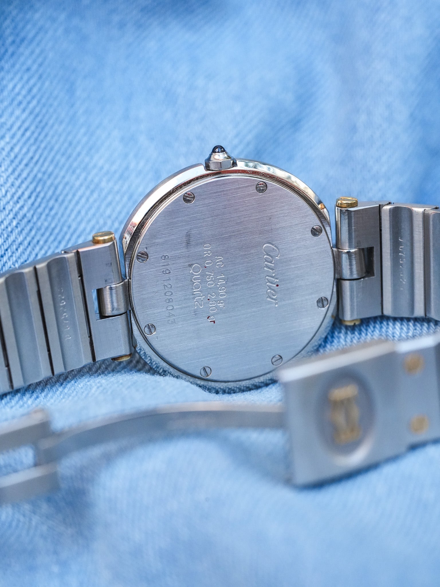 Cartier - Rare Santos Vendome Cadran gris reflet violet - 1980S - Atelier Victor - Vintage Shop