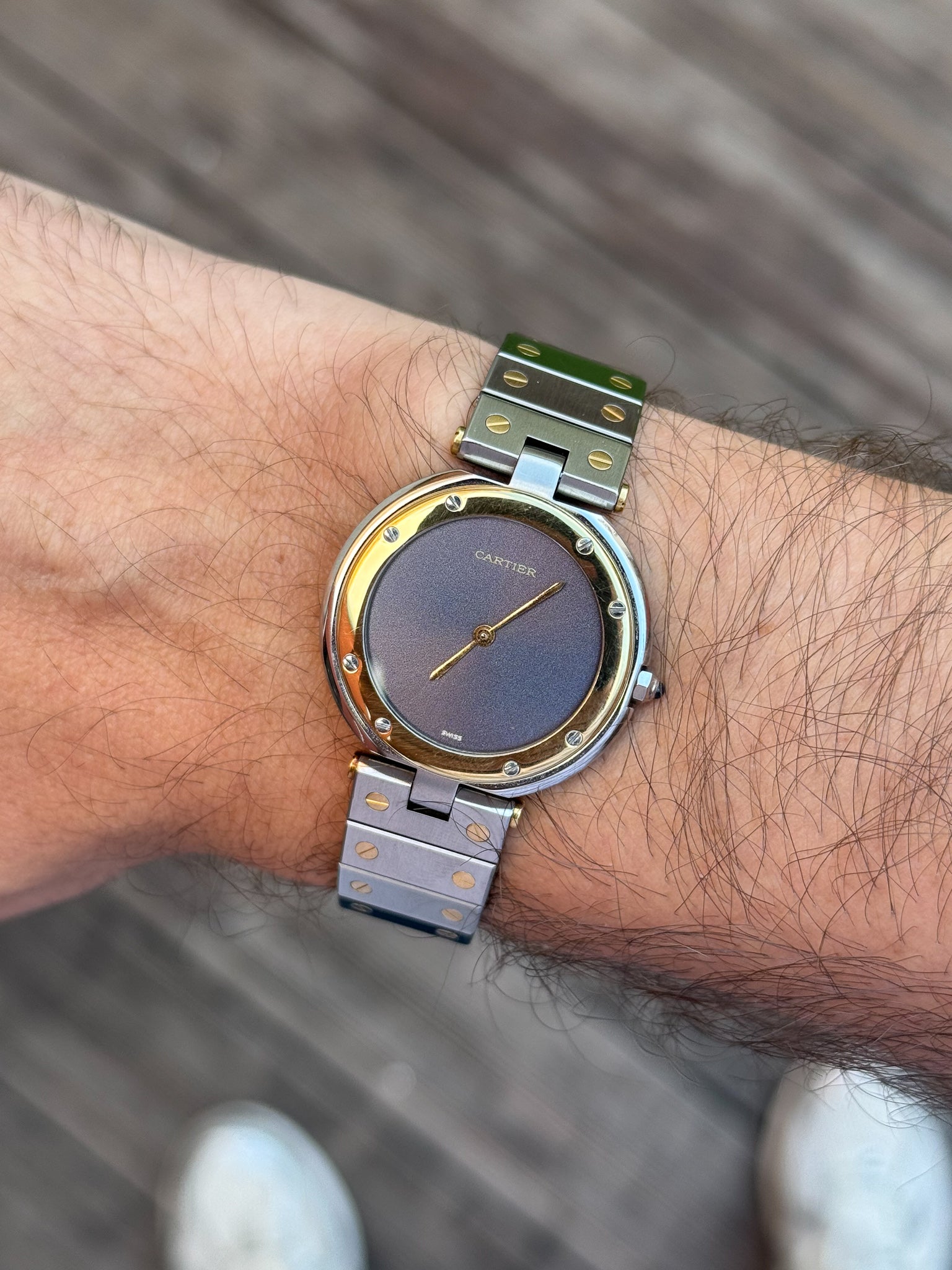 Cartier - Rare Santos Vendome Cadran gris reflet violet - 1980S - Atelier Victor - Vintage Shop
