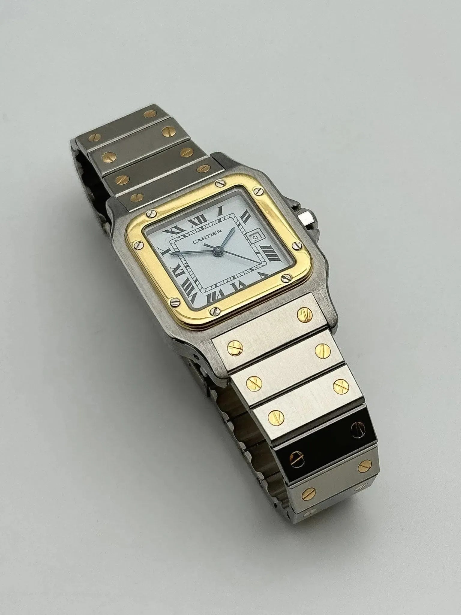 Cartier - Santos 2961 acier or 29mm auto - 1980s - Atelier Victor