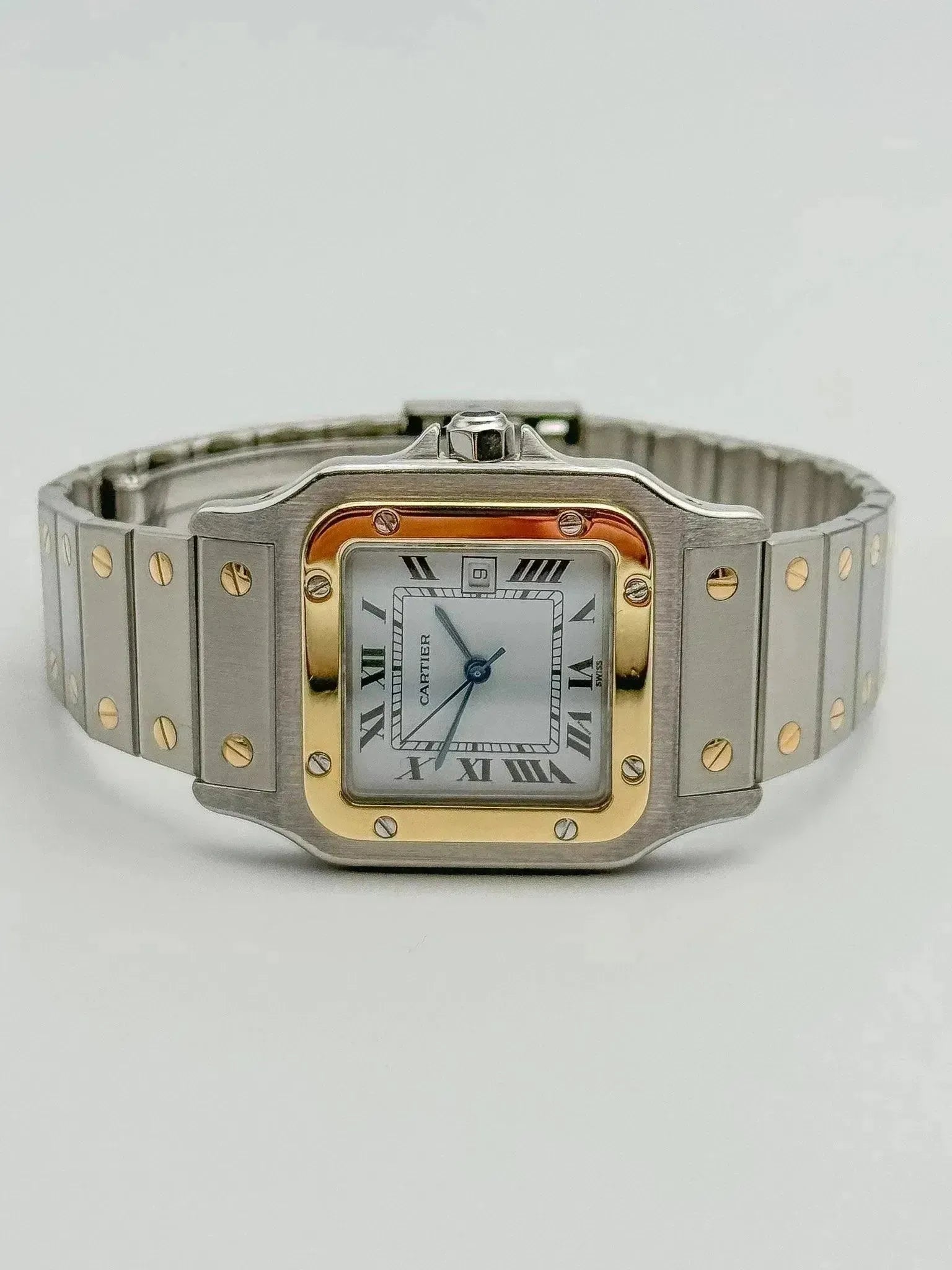 Cartier - Santos 2961 acier or 29mm auto - 1980s - Atelier Victor