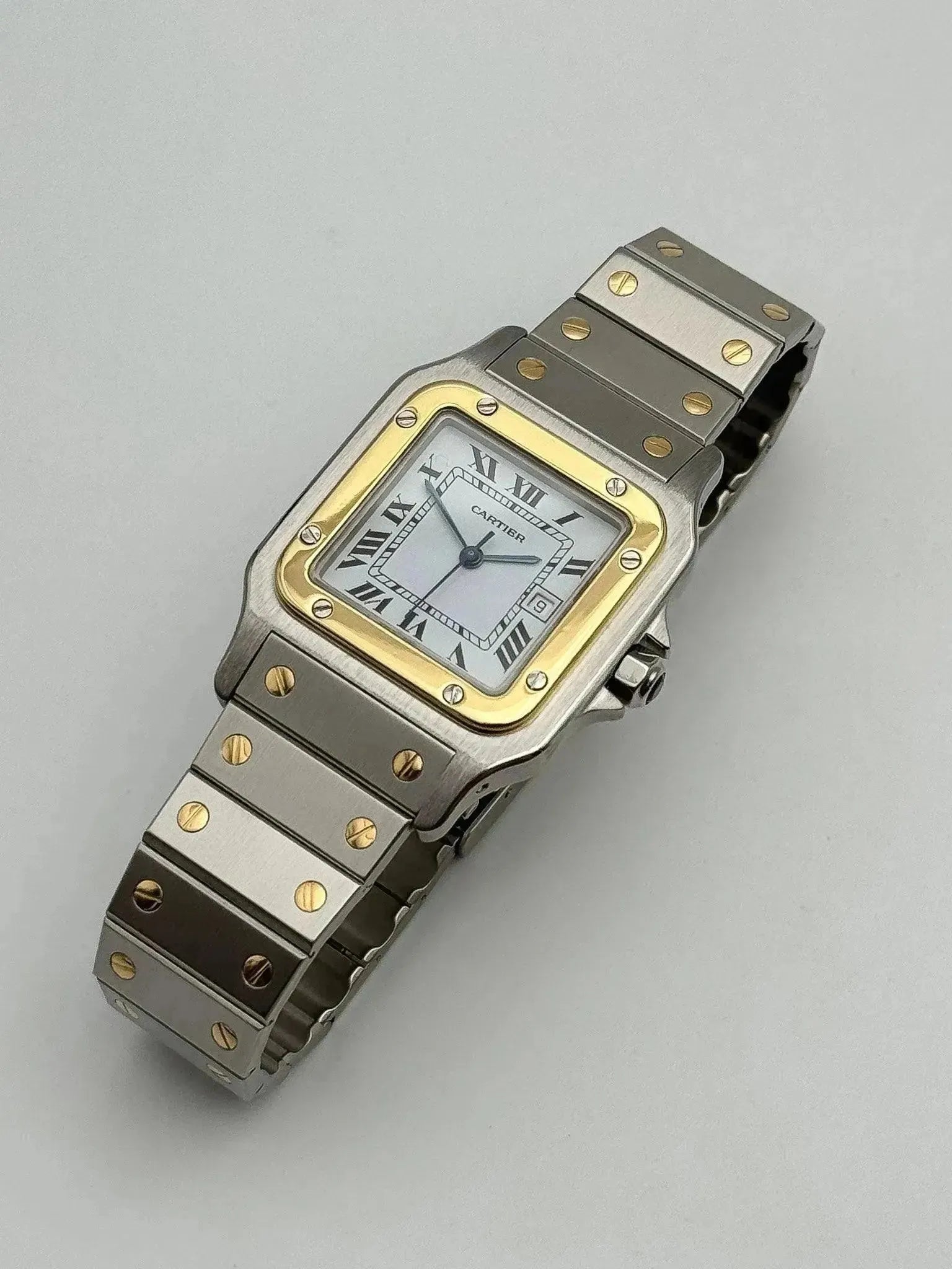Cartier - Santos 2961 acier or 29mm auto - 1980s - Atelier Victor - Vintage Shop