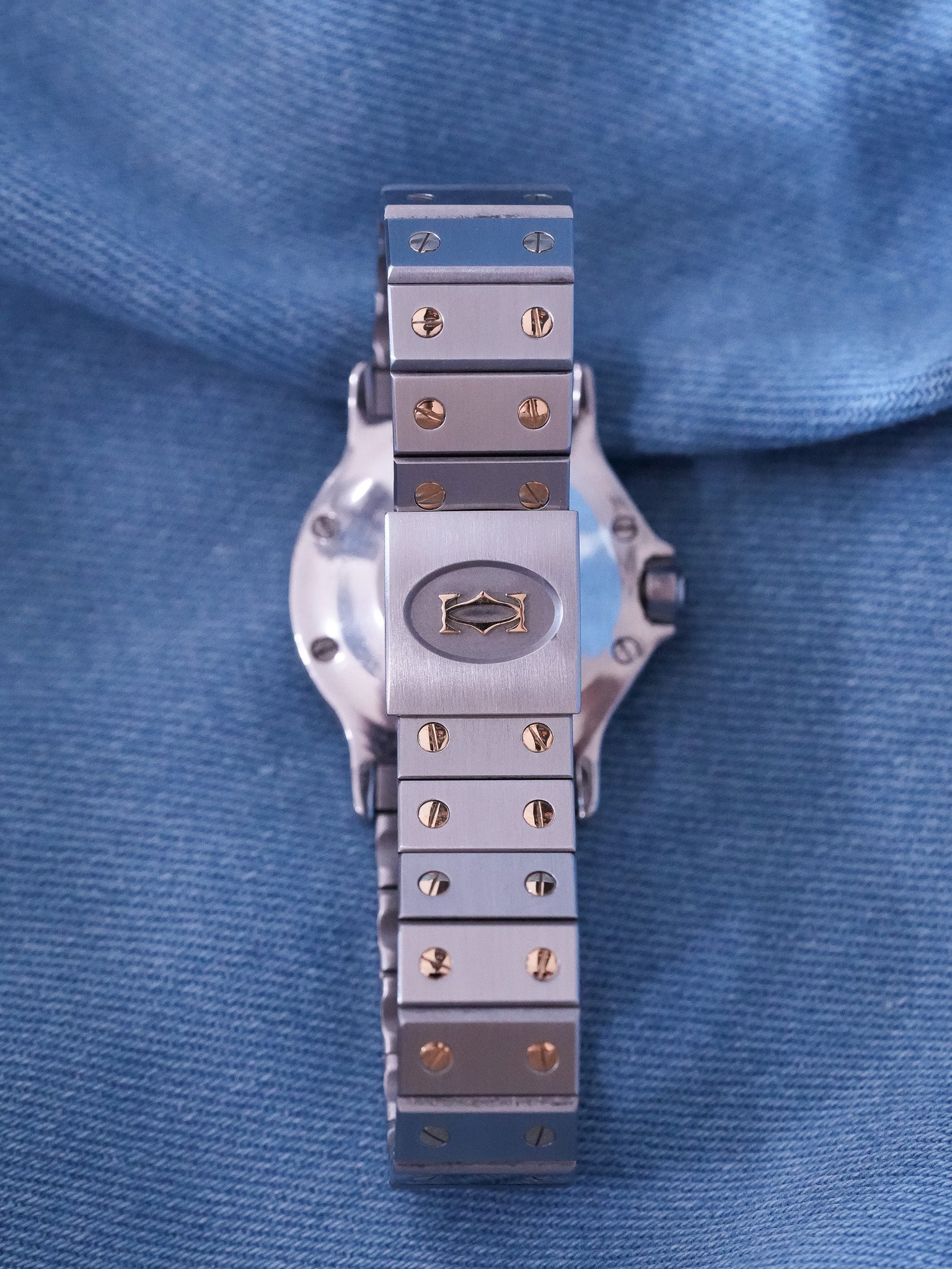 Cartier - Santos 2966 Octogonale Acier Or Grand Modèle Automatique - 1990s - Atelier Victor - Vintage Shop