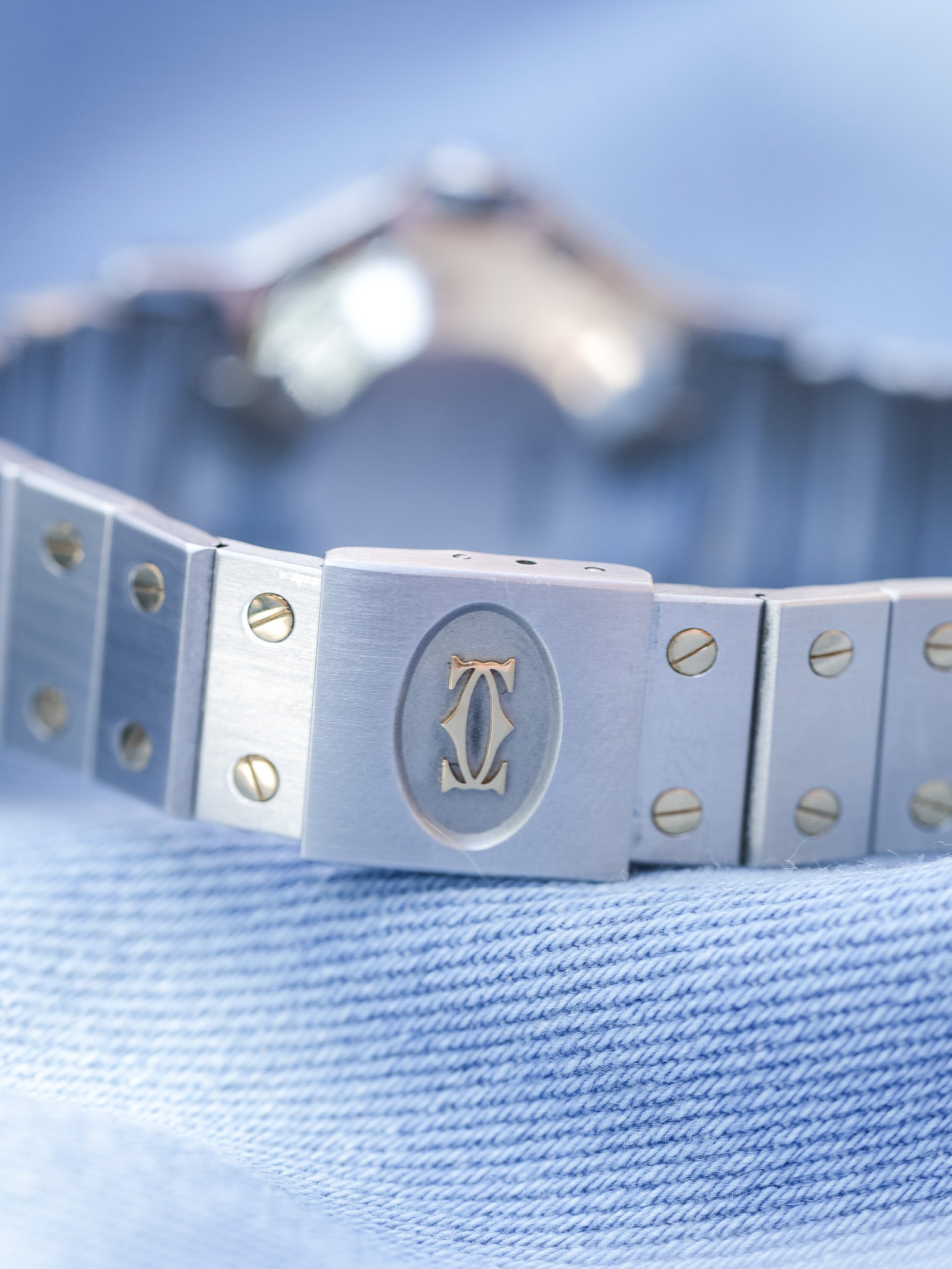 Cartier - Santos 2966 Octogonale Acier Or Grand Modèle Automatique - 1990s - Atelier Victor - Vintage Shop