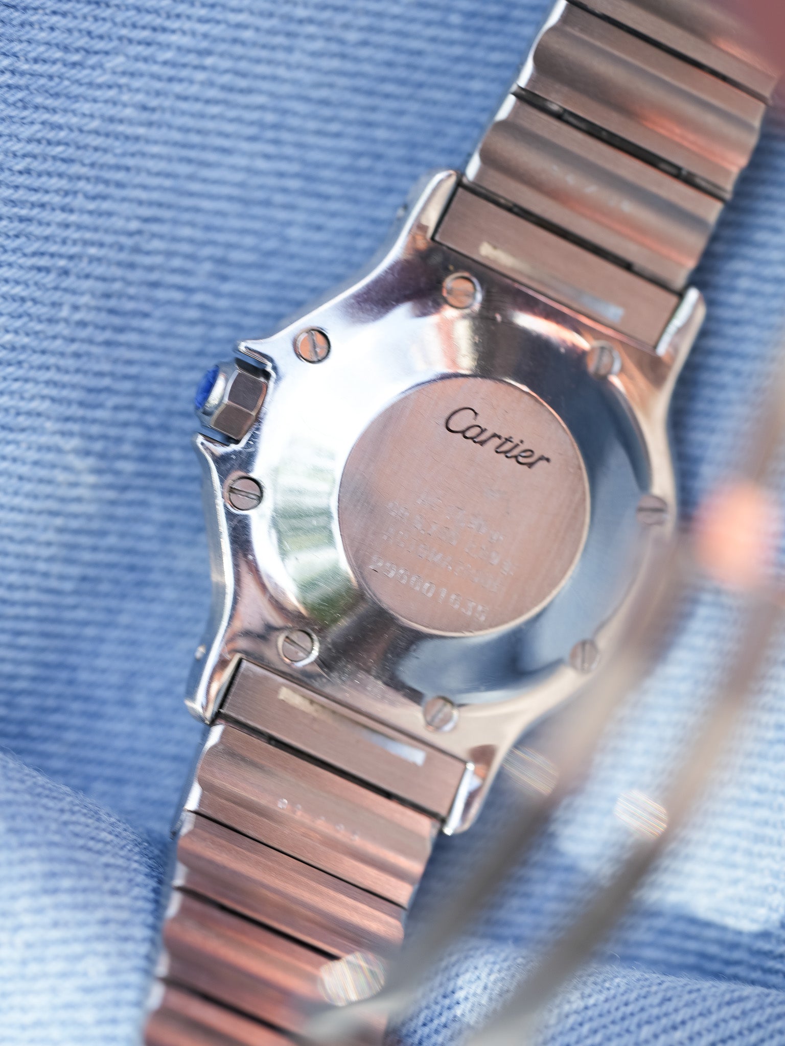 Cartier - Santos 2966 Octogonale Acier Or Grand Modèle Automatique - 1990s - Atelier Victor - Vintage Shop