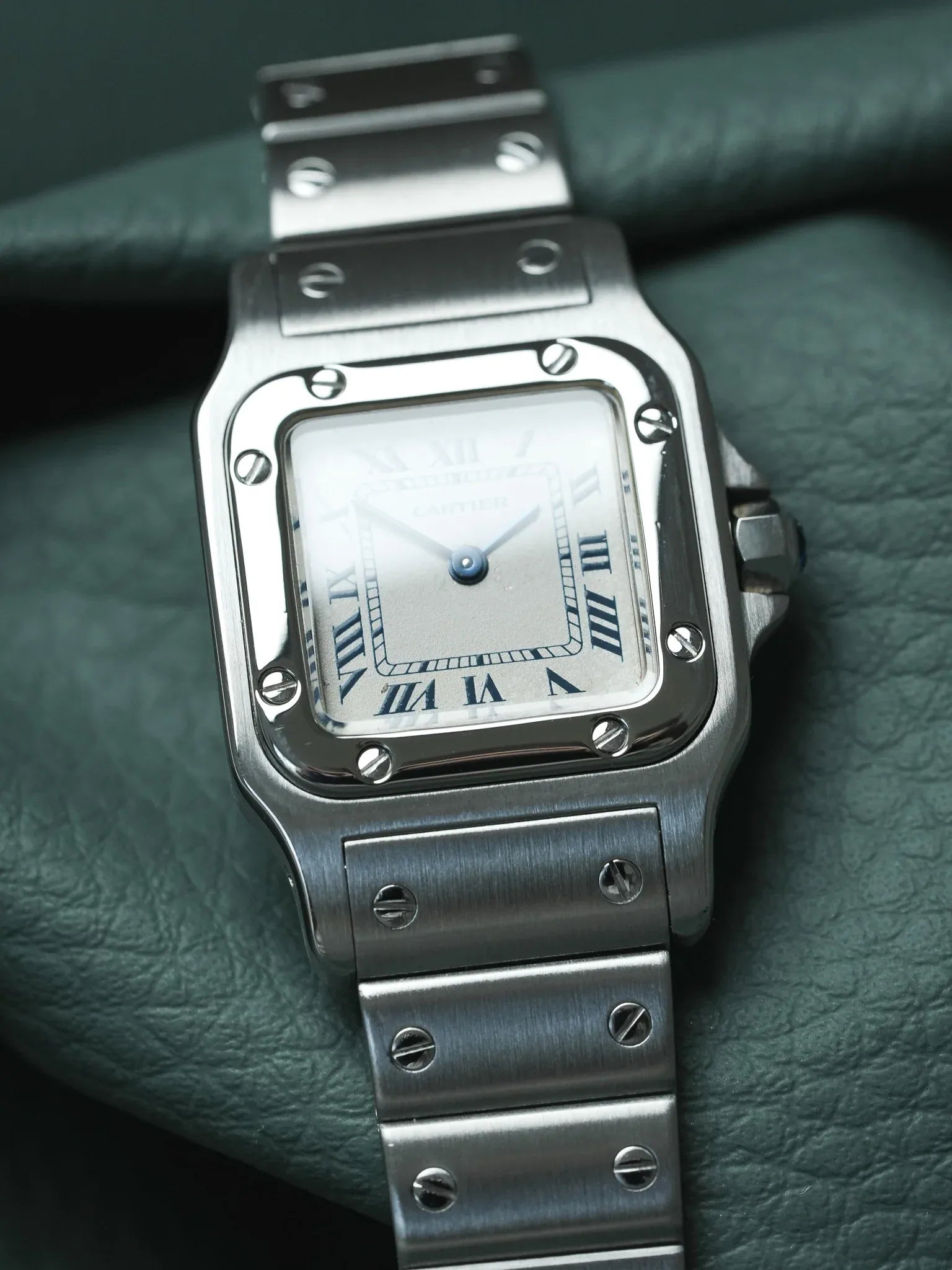 Cartier - Santos 9057 钢 蓝色罗马数字 24毫米 - 1991