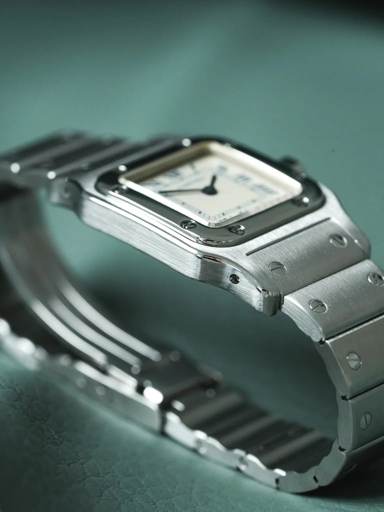 Cartier - Santos 9057 钢 蓝色罗马数字 24毫米 - 1991