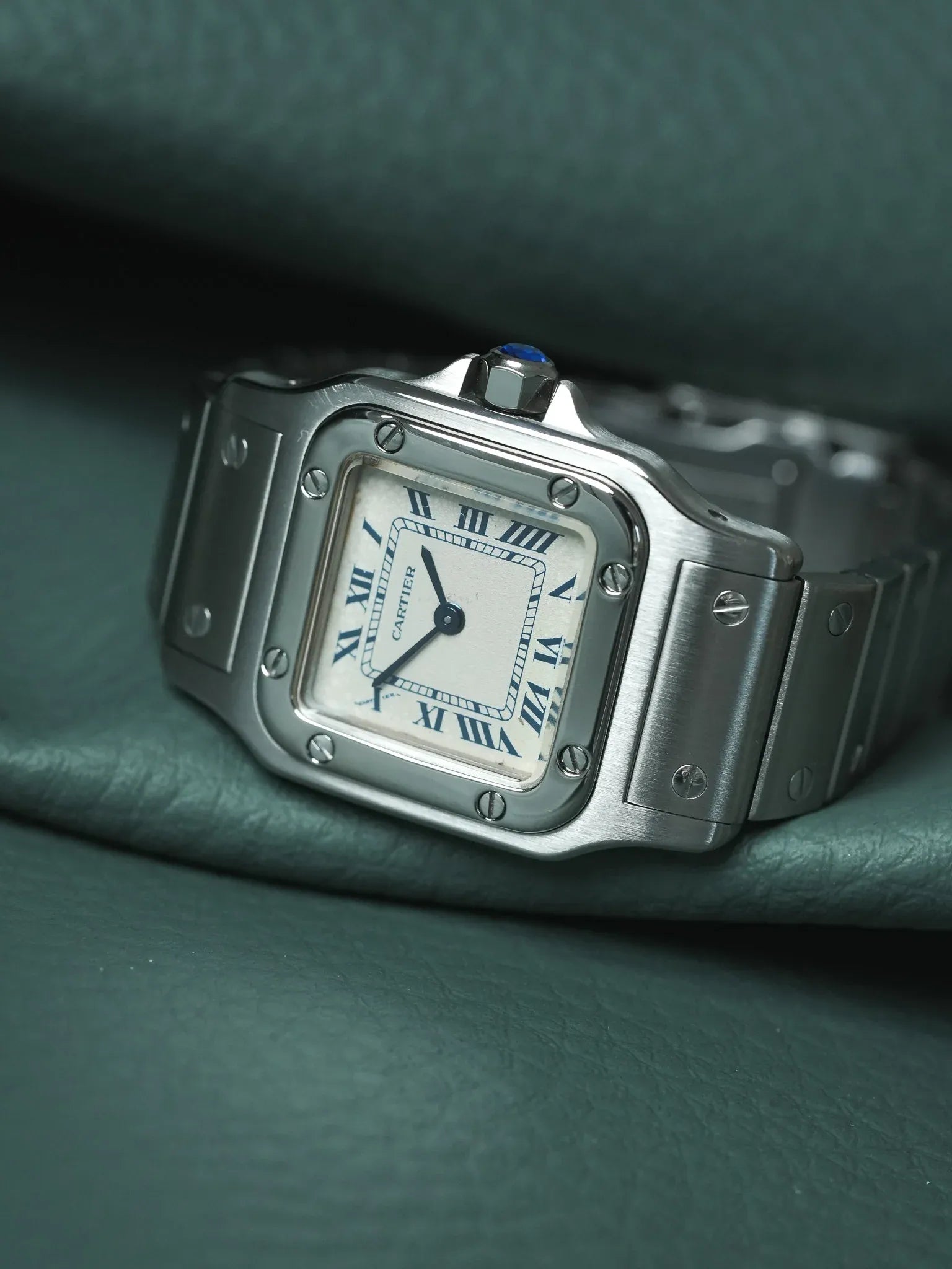 Cartier - Santos 9057 钢 蓝色罗马数字 24毫米 - 1991