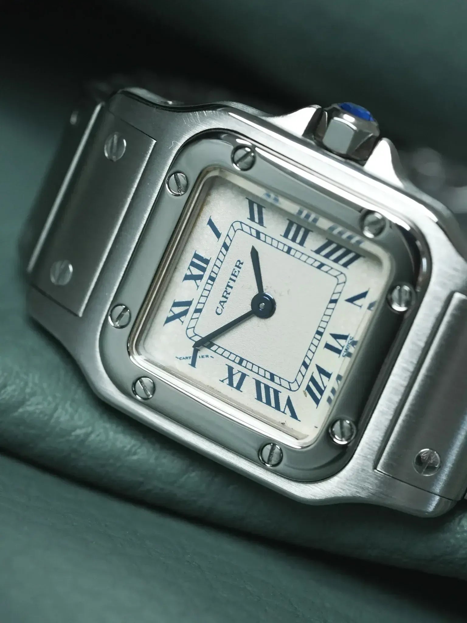 Cartier - Santos 9057 Acero números romanos azul 24mm - 1991