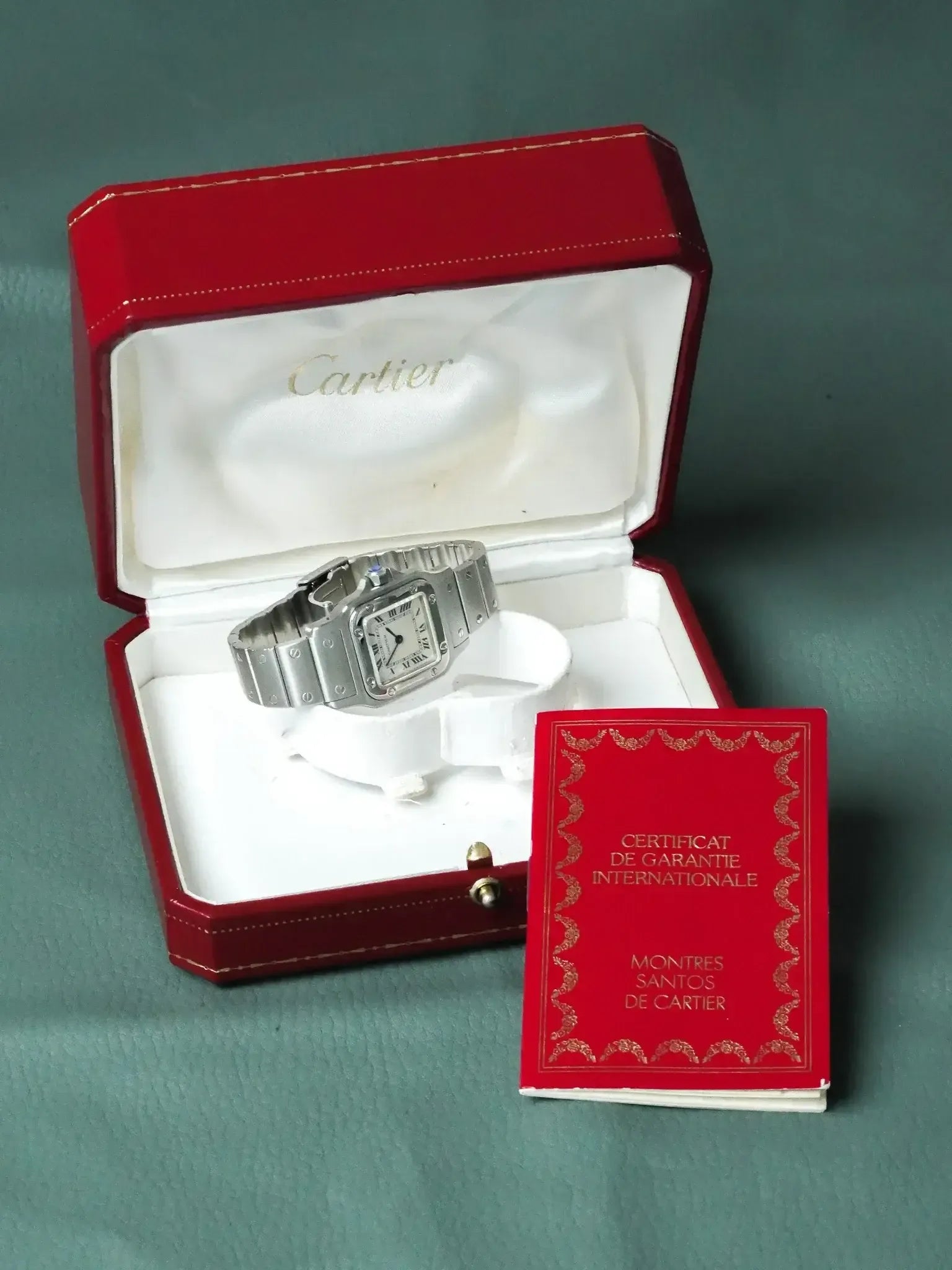 Cartier - Santos 9057 Acero números romanos azul 24mm - 1991