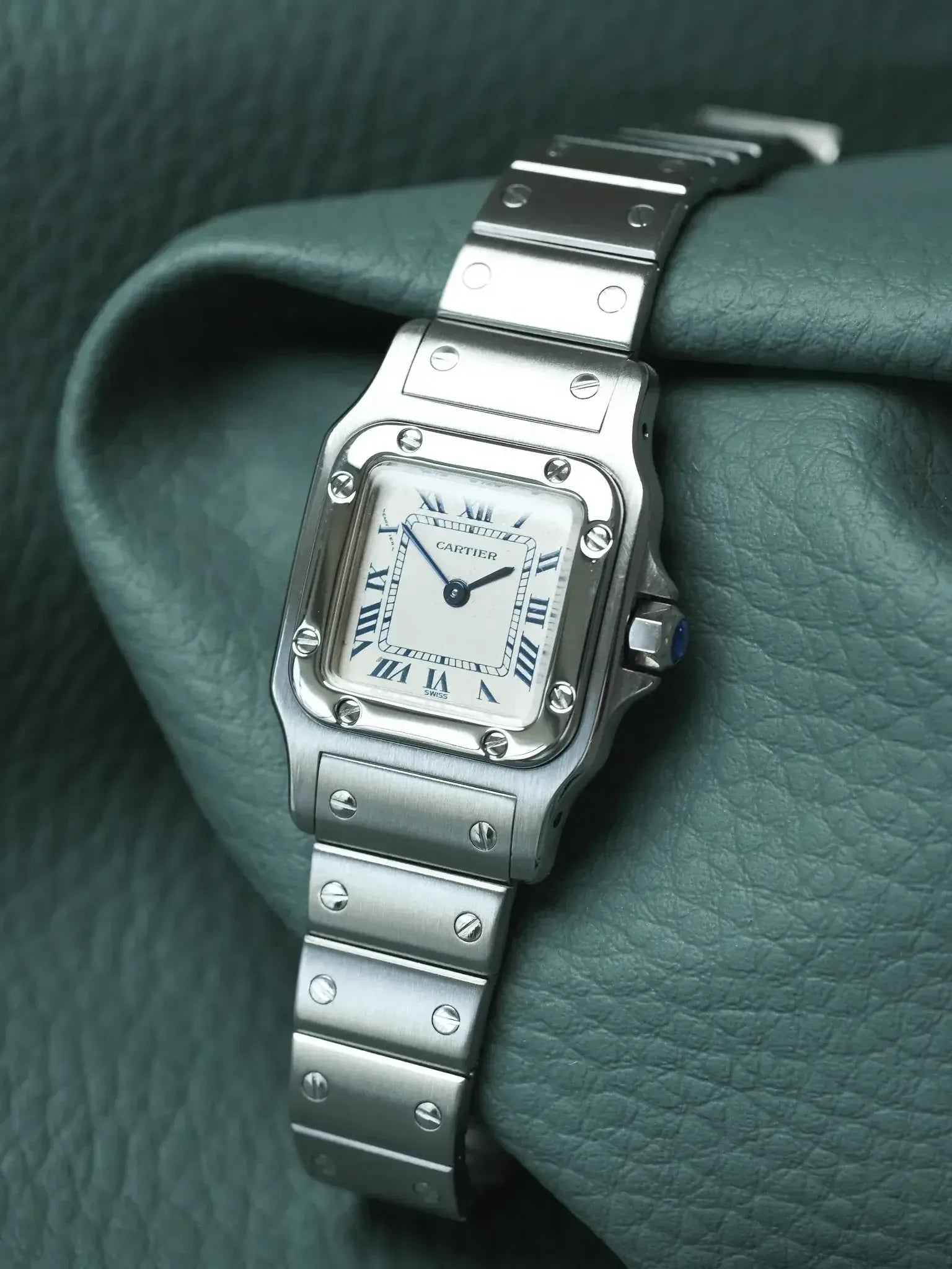 Cartier - Santos 9057 Acero números romanos azul 24mm - 1991