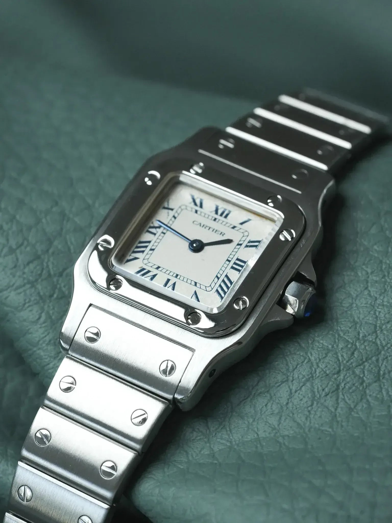 Cartier - Santos 9057 Acero números romanos azul 24mm - 1991