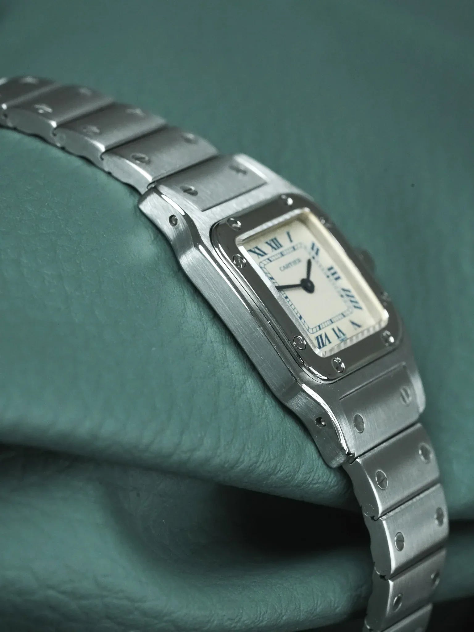 Cartier - Santos 9057 钢 蓝色罗马数字 24毫米 - 1991