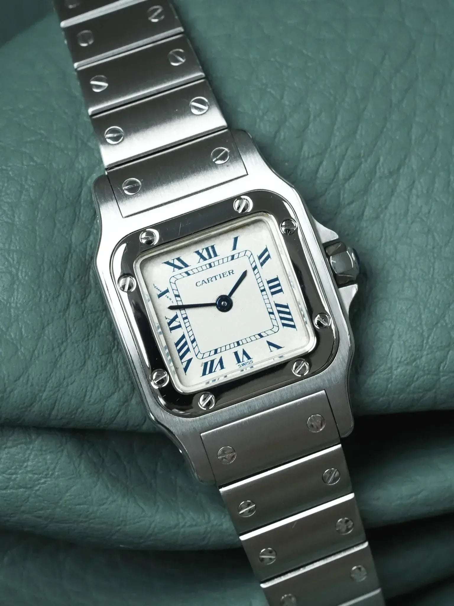 Cartier - Santos 9057 Acero números romanos azul 24mm - 1991