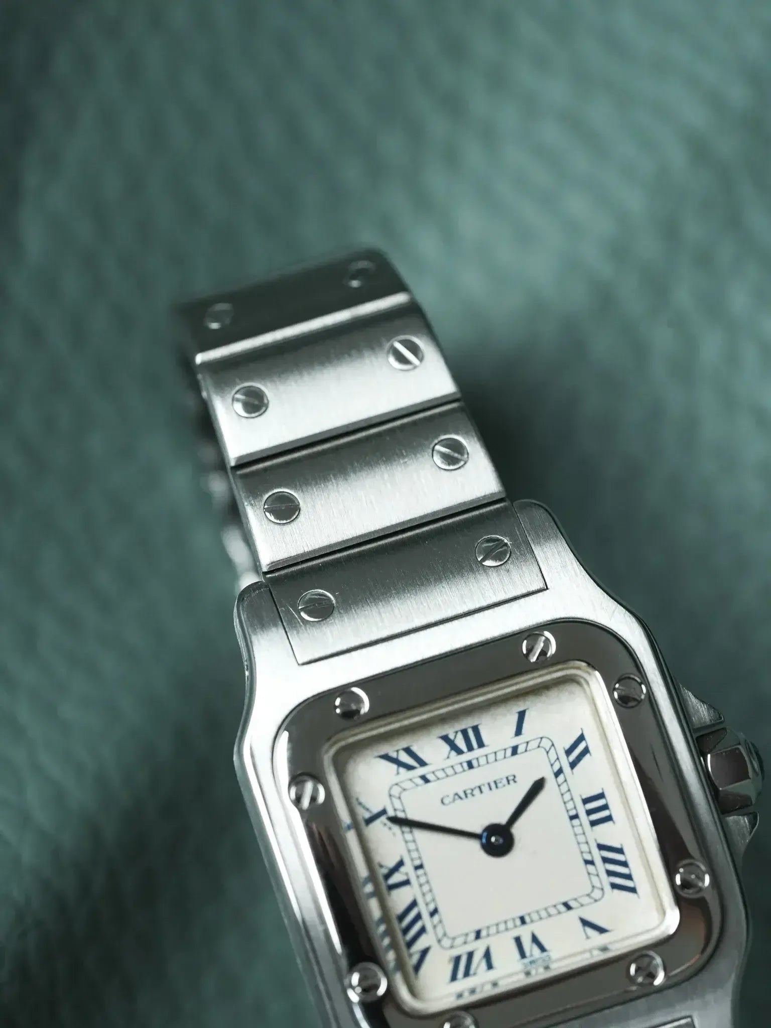 Cartier - Santos 9057 Acero números romanos azul 24mm - 1991