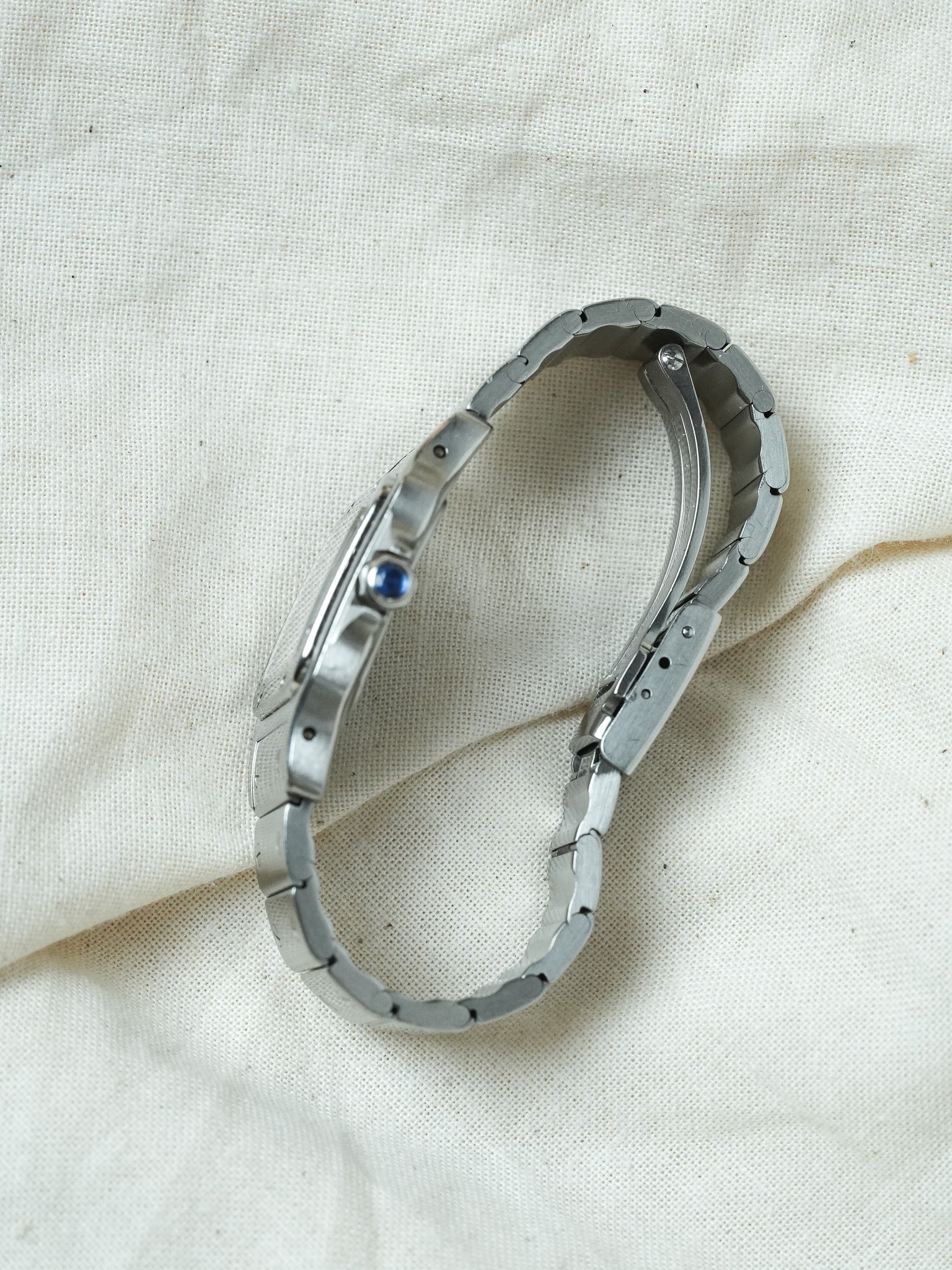 Cartier - Santos 9057 Acier chiffres romain bleu 24mm - Boite & Papier - 1991 - Atelier Victor - Vintage Shop