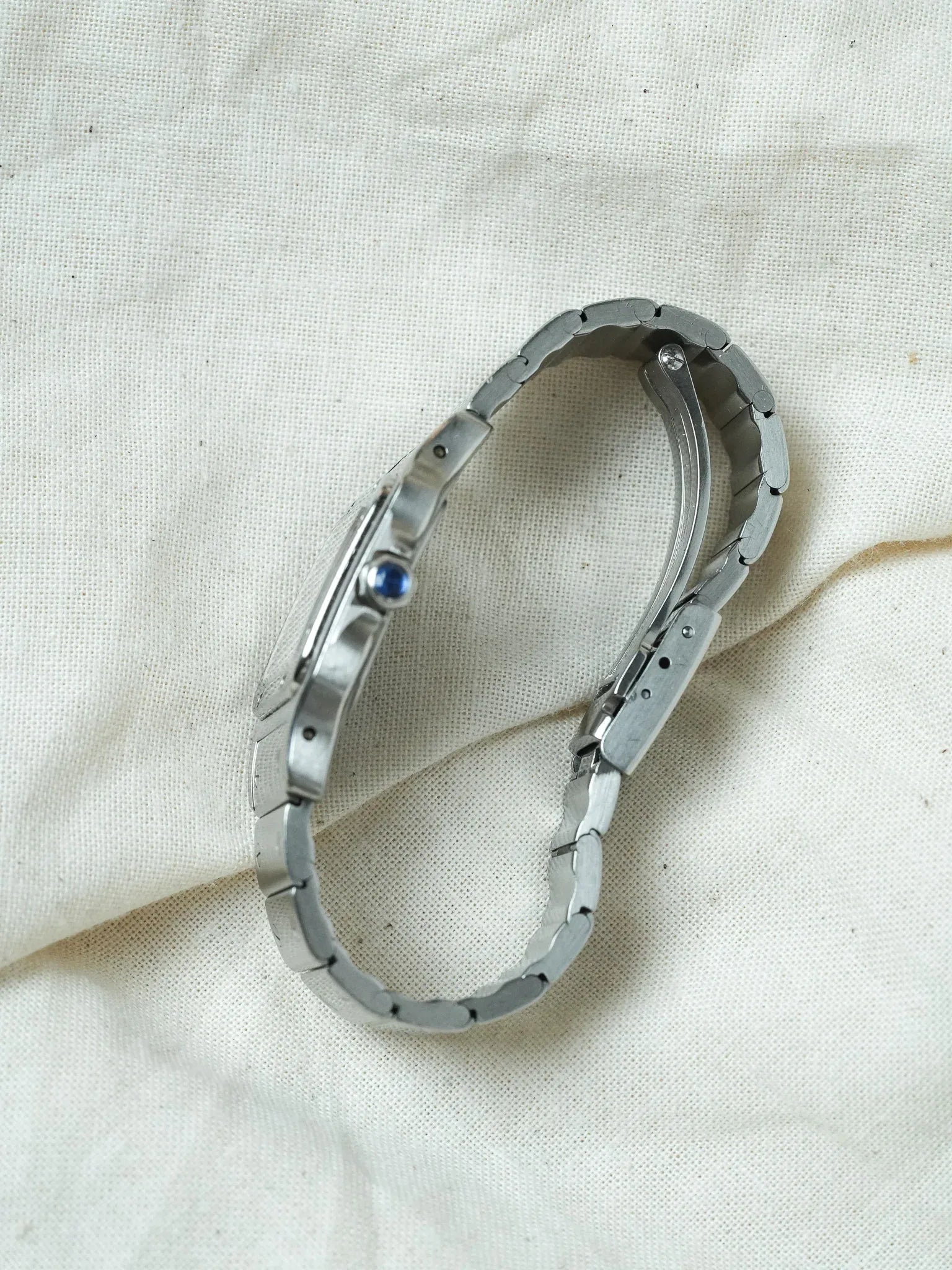 Cartier - Santos 9057 Acier chiffres romain bleu 24mm - Boite & Papier - 1991 - Atelier Victor - Vintage Shop