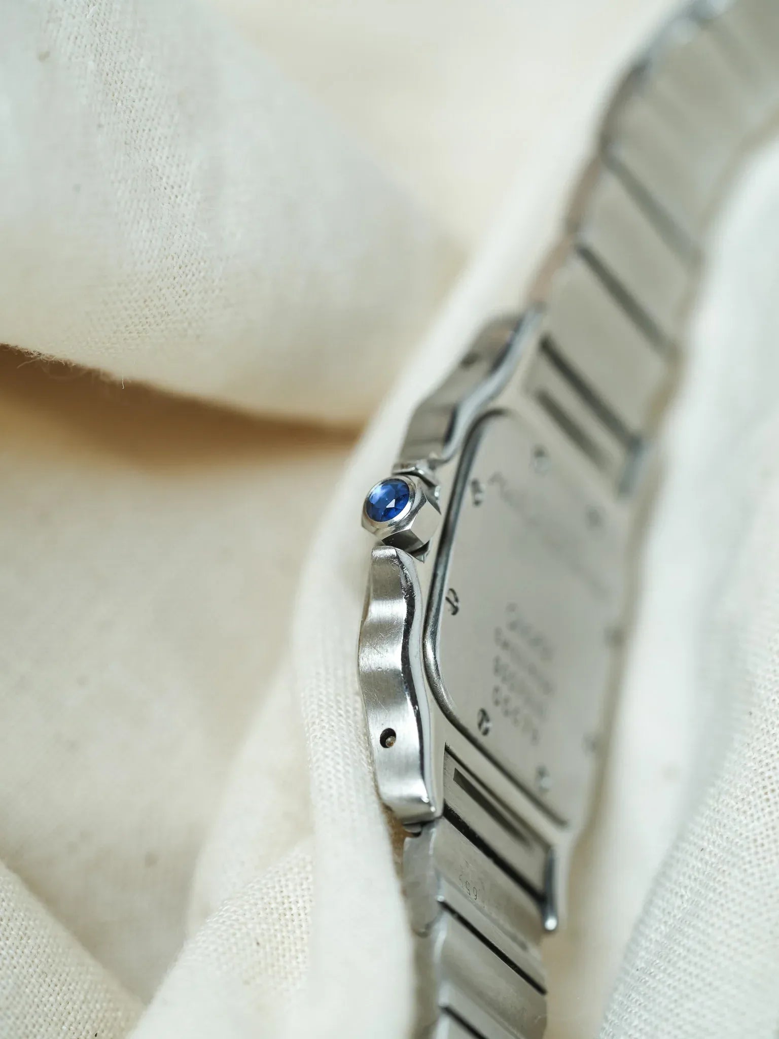 Cartier - Santos 9057 Acier chiffres romain bleu 24mm - Boite & Papier - 1991 - Atelier Victor - Vintage Shop