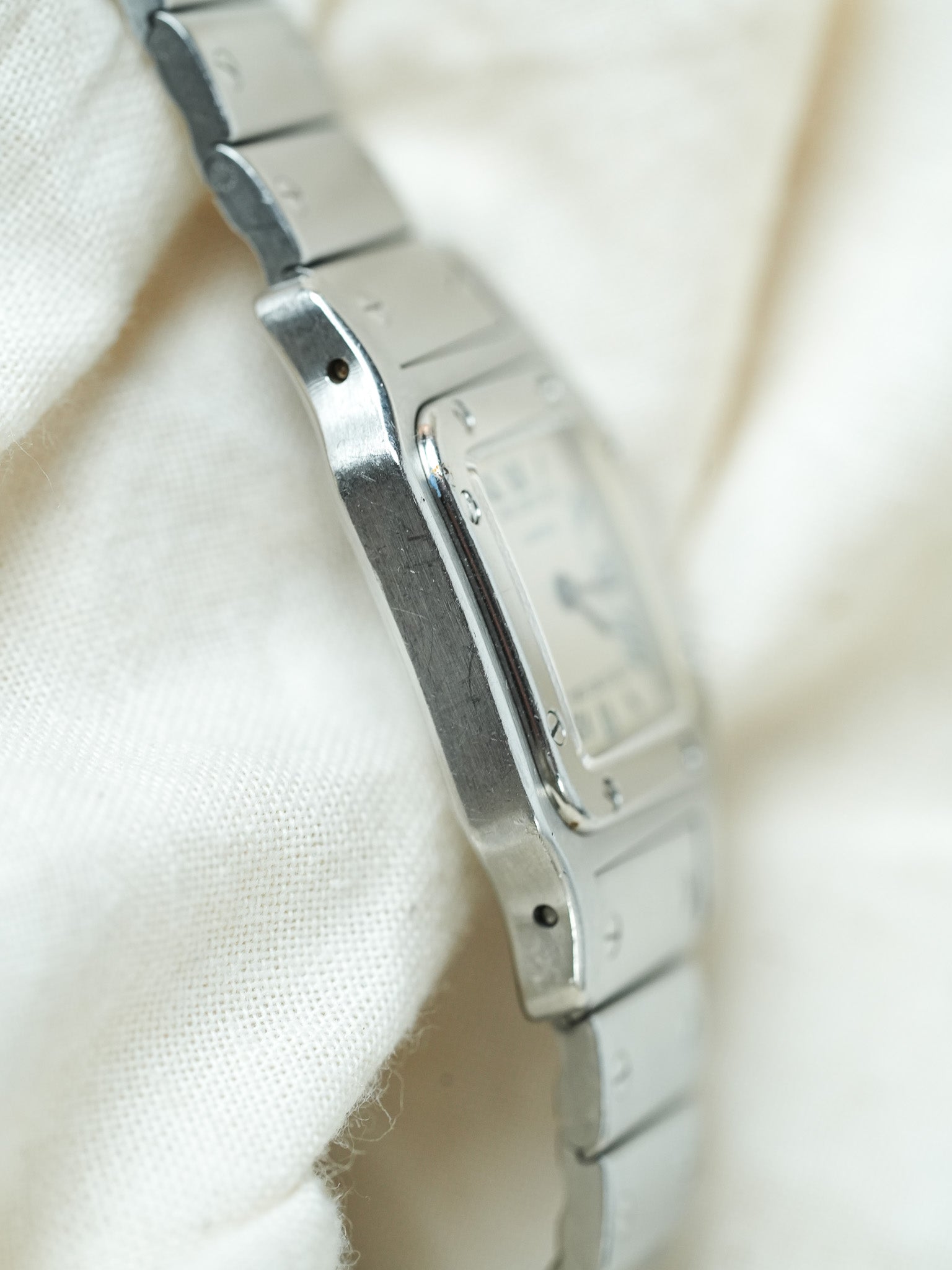 Cartier - Santos 9057 Acier chiffres romain bleu 24mm - Boite & Papier - 1991 - Atelier Victor - Vintage Shop