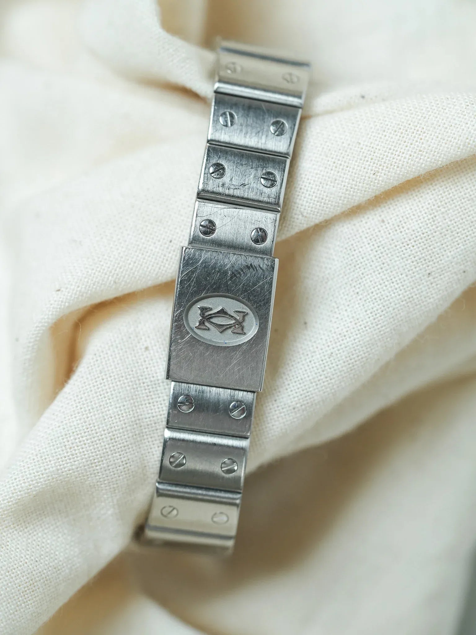 Cartier - Santos 9057 Acier chiffres romain bleu 24mm - Boite & Papier - 1991 - Atelier Victor - Vintage Shop
