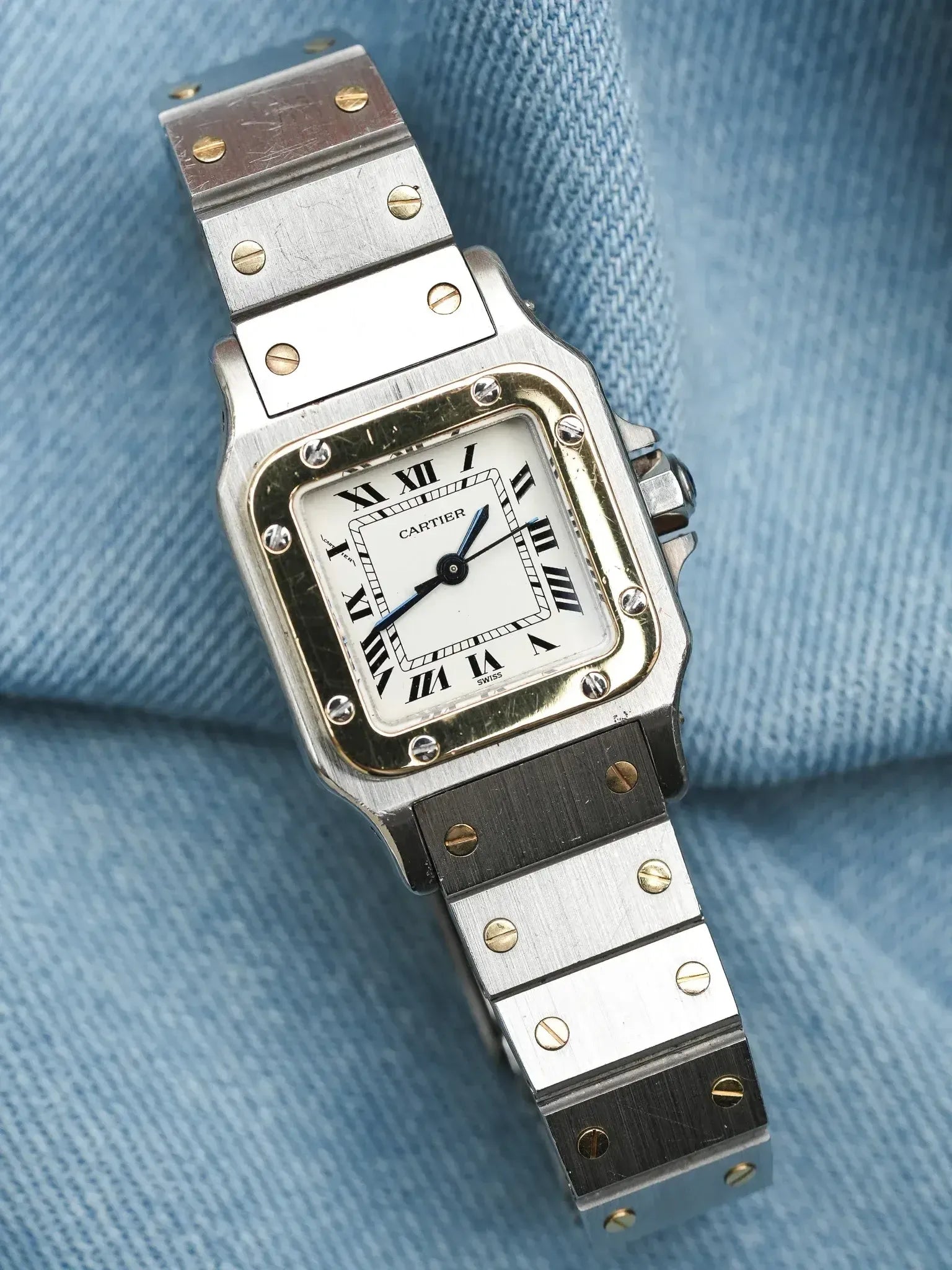 Cartier - Santos Carrée 0902 24mm acier or automatique - 1980s - Atelier Victor