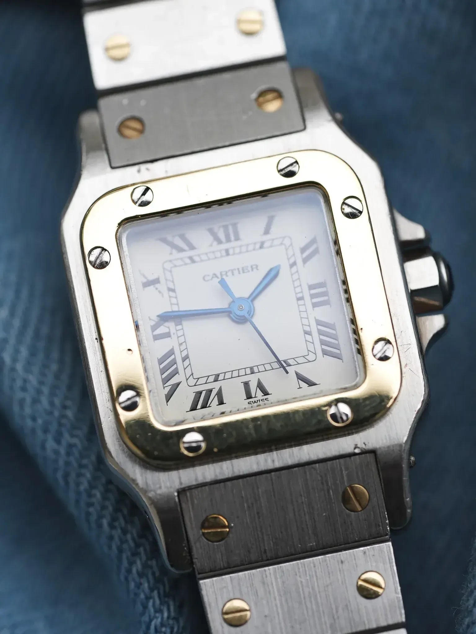 Cartier - Santos Carrée 0902 24mm acier or automatique - 1980s - Atelier Victor