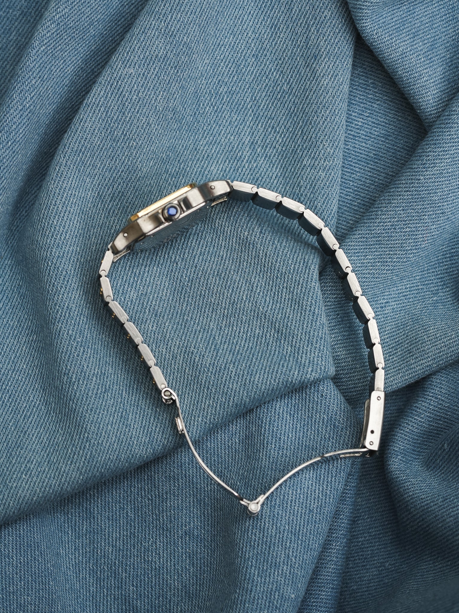 Cartier - Santos Carrée 0902 24mm acier or automatique - 1980s - Atelier Victor - Vintage Shop