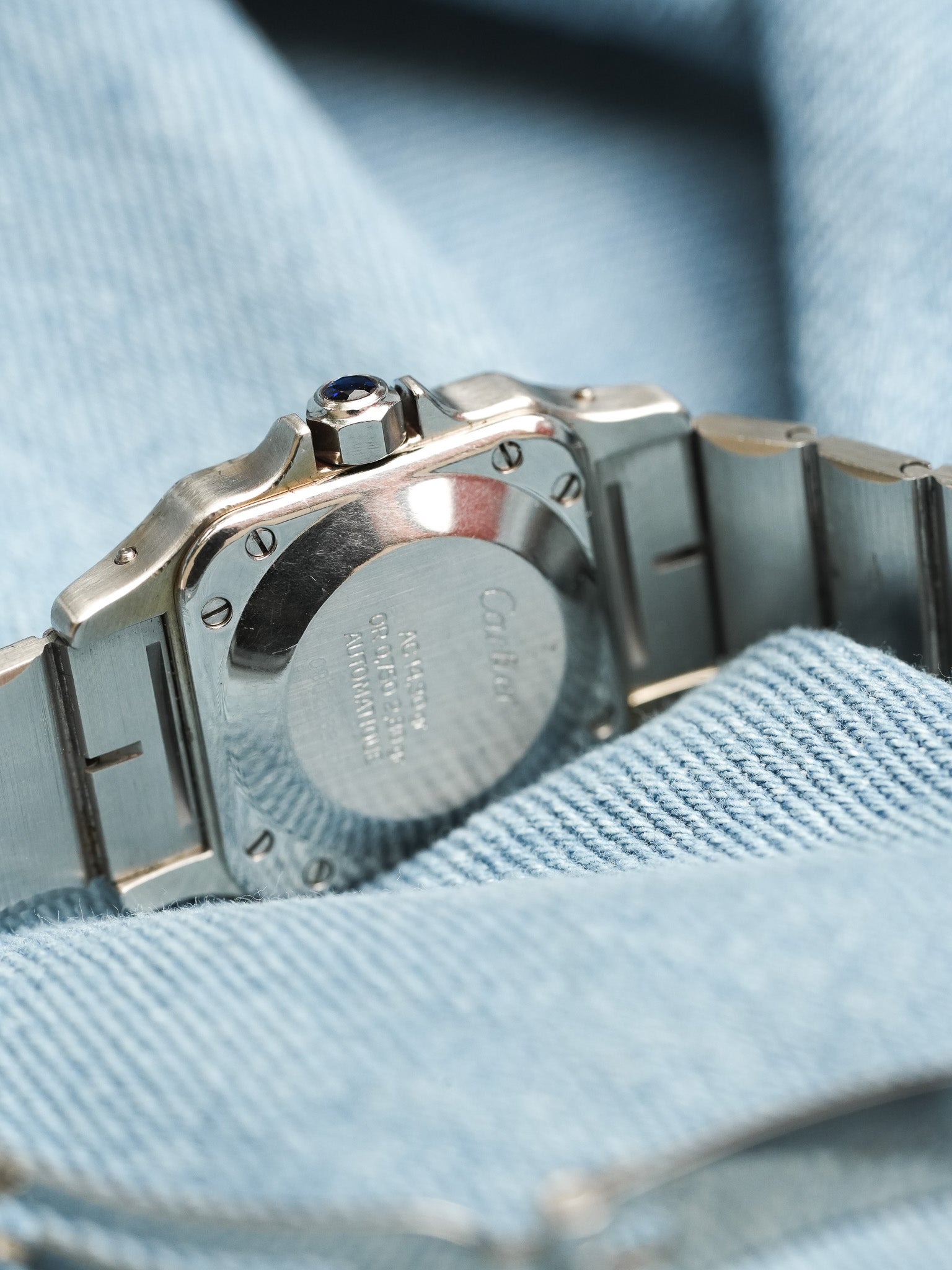 Cartier - Santos Carrée 0902 24mm acier or automatique - 1980s - Atelier Victor - Vintage Shop