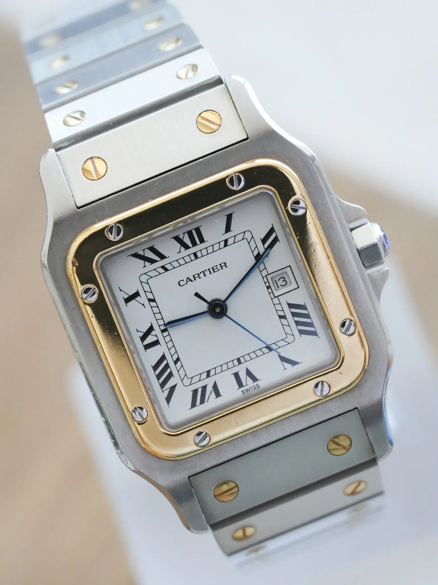 Cartier - Santos Carrée 2961 Acier Or - boite - 1990s - Atelier Victor