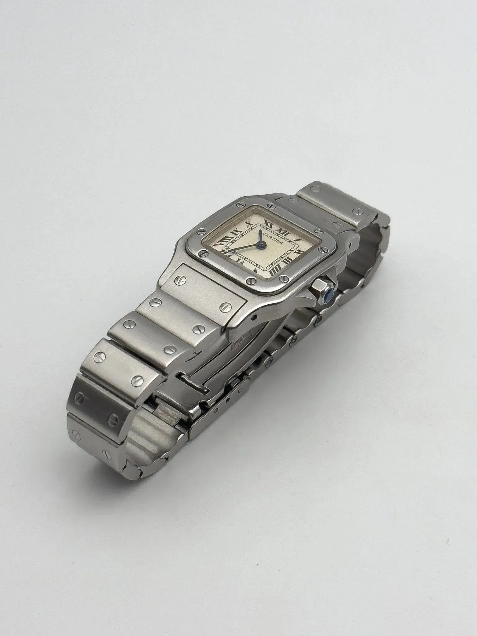 Cartier - Santos Galbée 1565 acier femme - 1990s - Atelier Victor - Vintage Shop