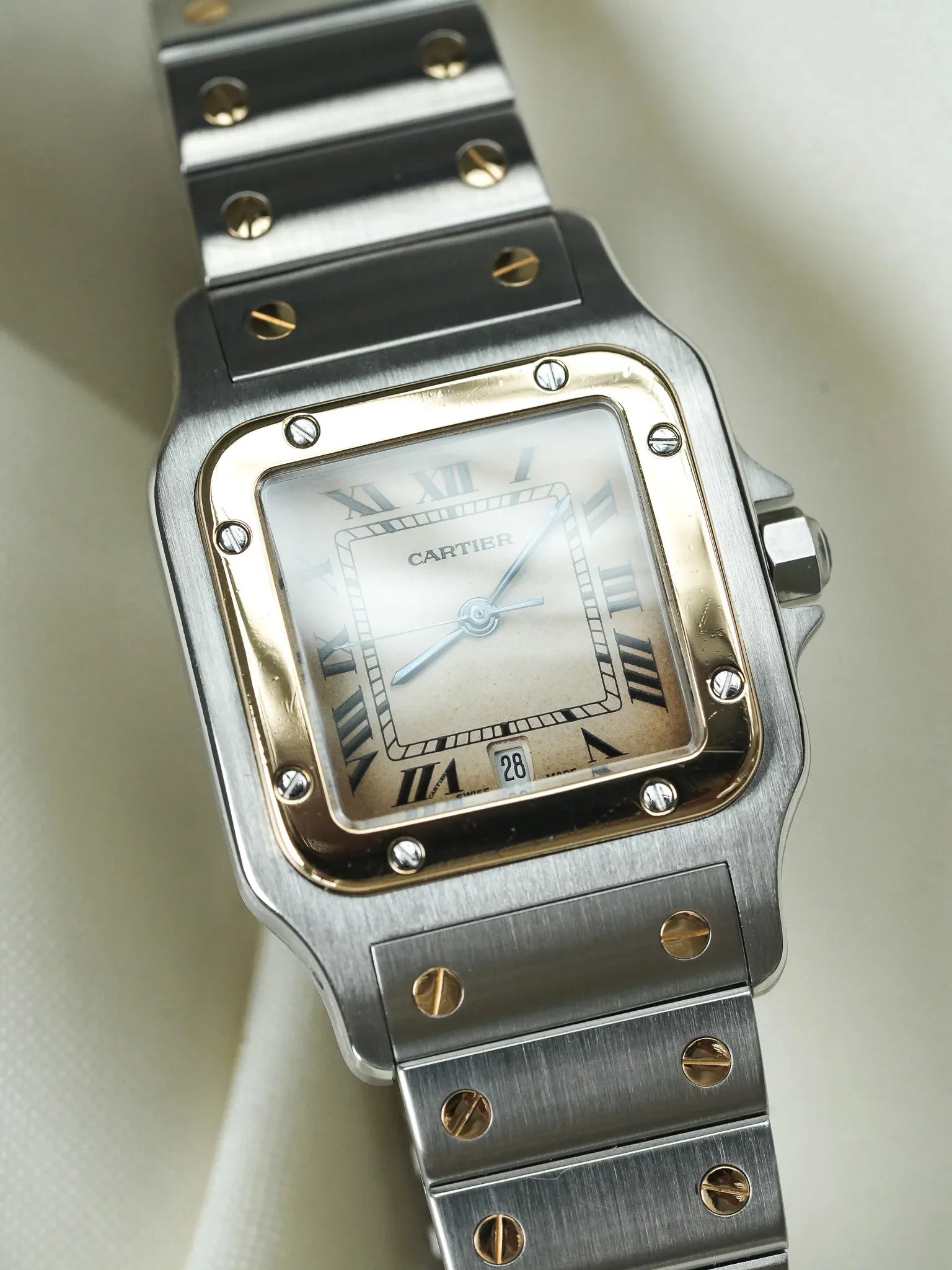 Cartier - Santos Curved 187901 Gold Steel 29mm Quartz - 1990s
