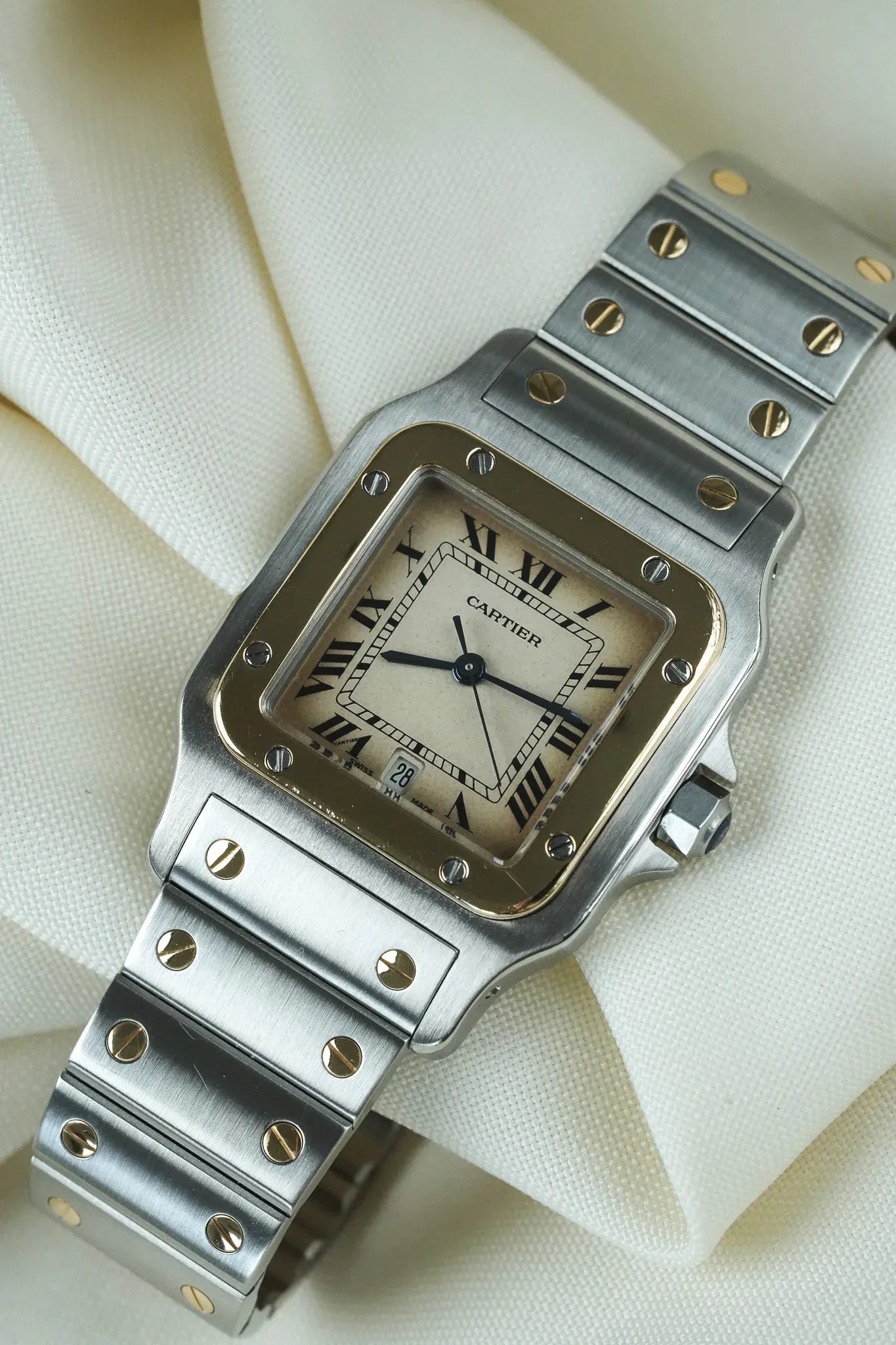 Cartier - Santos Curved 187901 Gold Steel 29mm Quartz - 1990s
