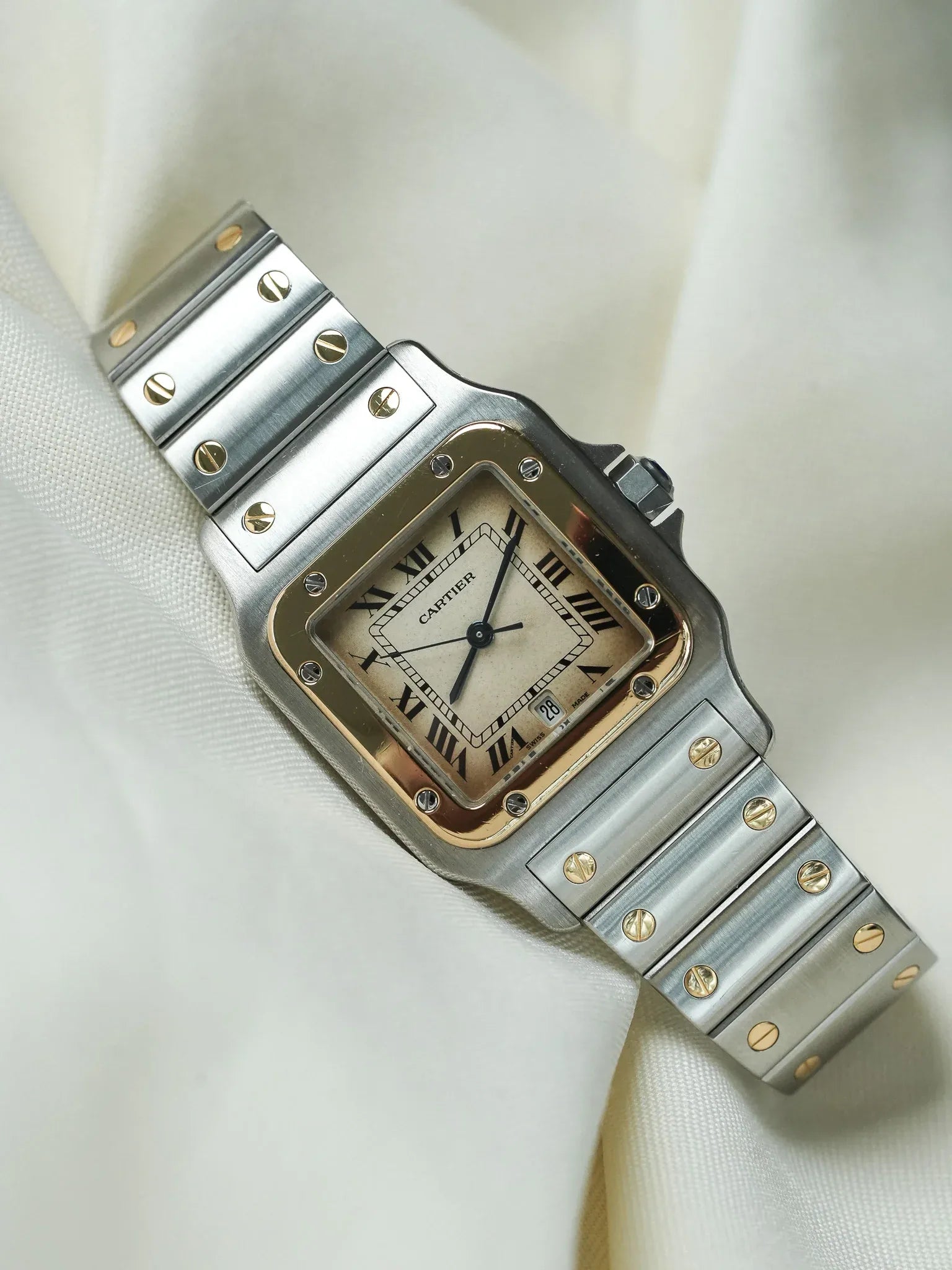 Cartier - Santos Curved 187901 Gold Steel 29mm Quartz - 1990s