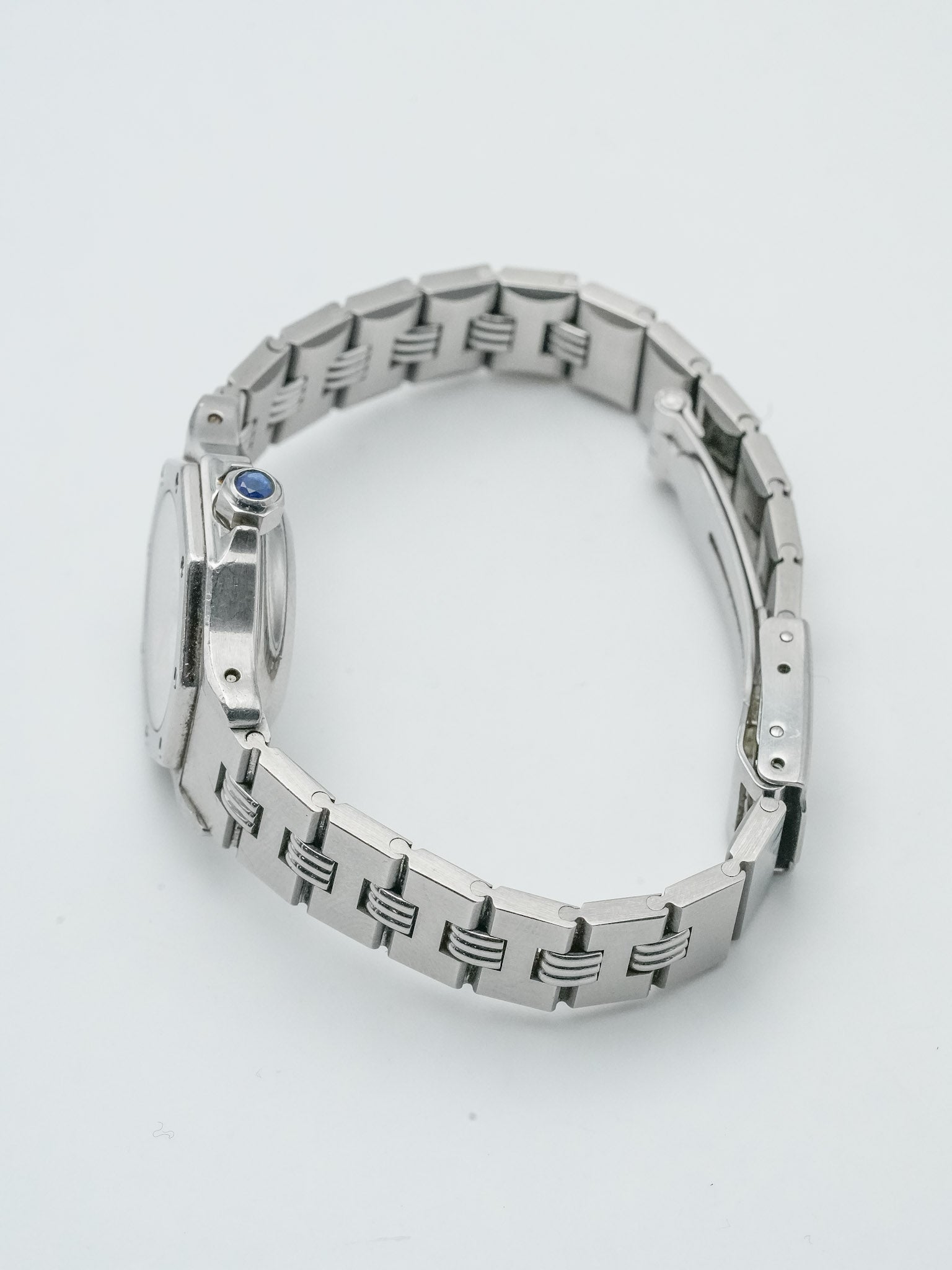 Cartier - Santos Godron Octogonale acier 24mm auto - 1980s - Atelier Victor - Vintage Shop