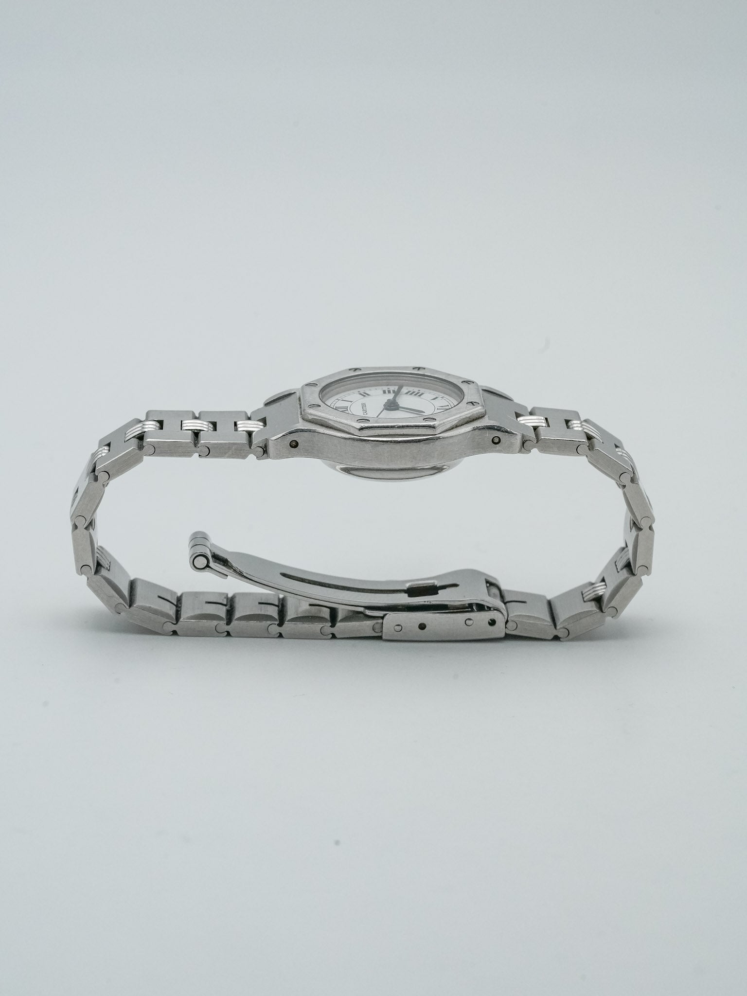 Cartier - Santos Godron Octogonale acier 24mm auto - 1980s - Atelier Victor - Vintage Shop