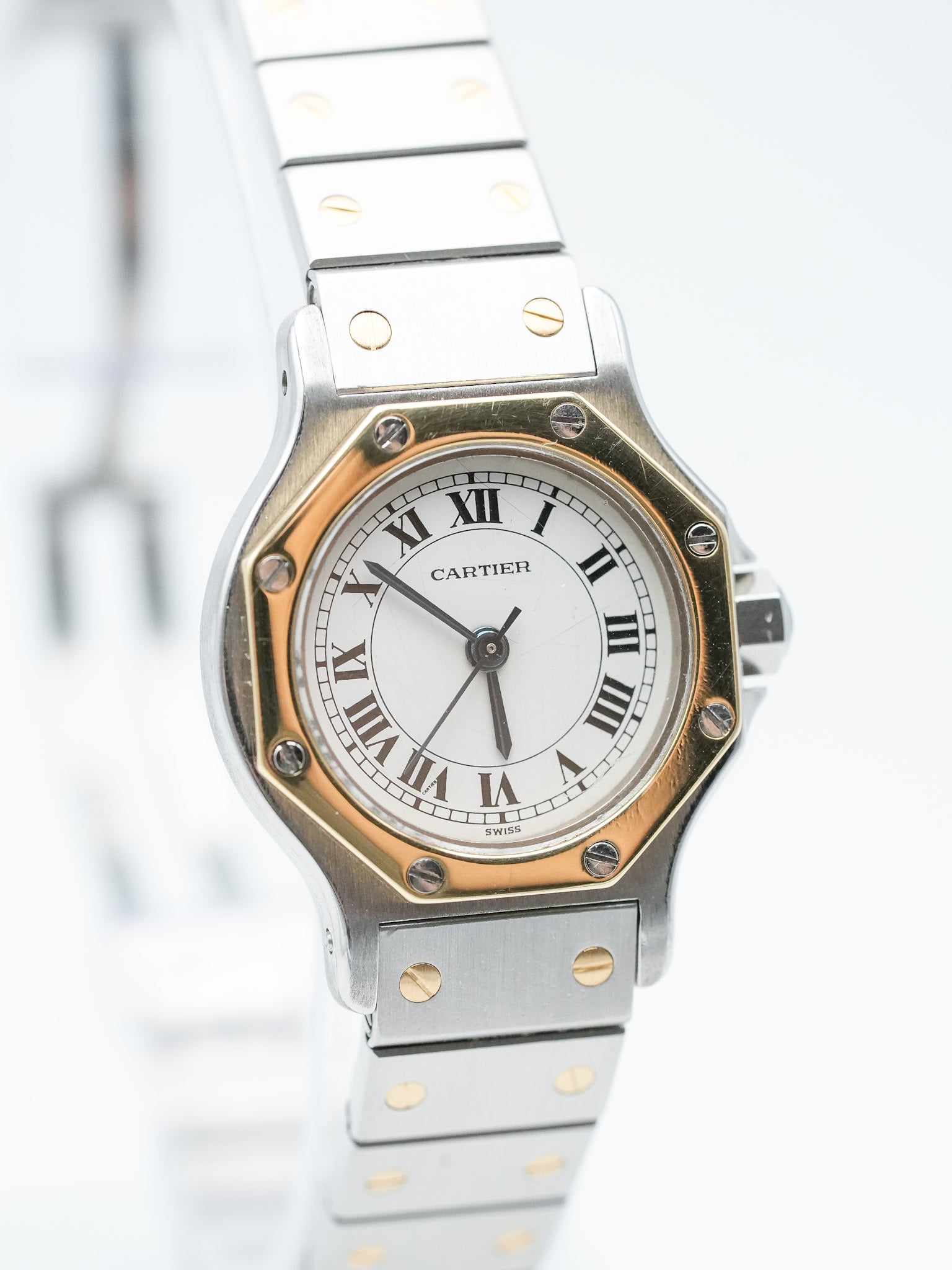 Cartier - Santos Octogonale 24mm auto acier or - 1980s - Atelier Victor Paris - Vintage Watch Shop Dubai