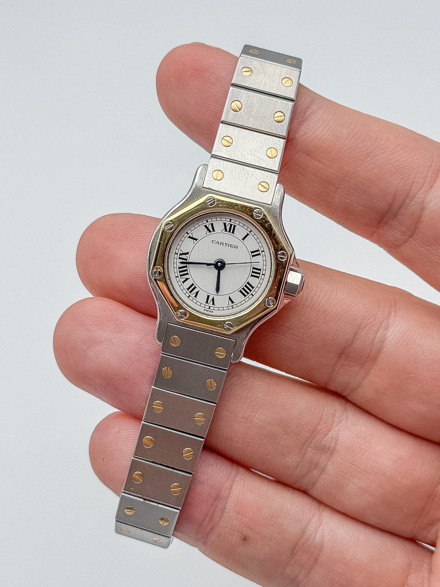 Cartier - Santos Octogonale 24mm auto acier or - 1980s - Atelier Victor Paris - Vintage Watch Shop Dubai
