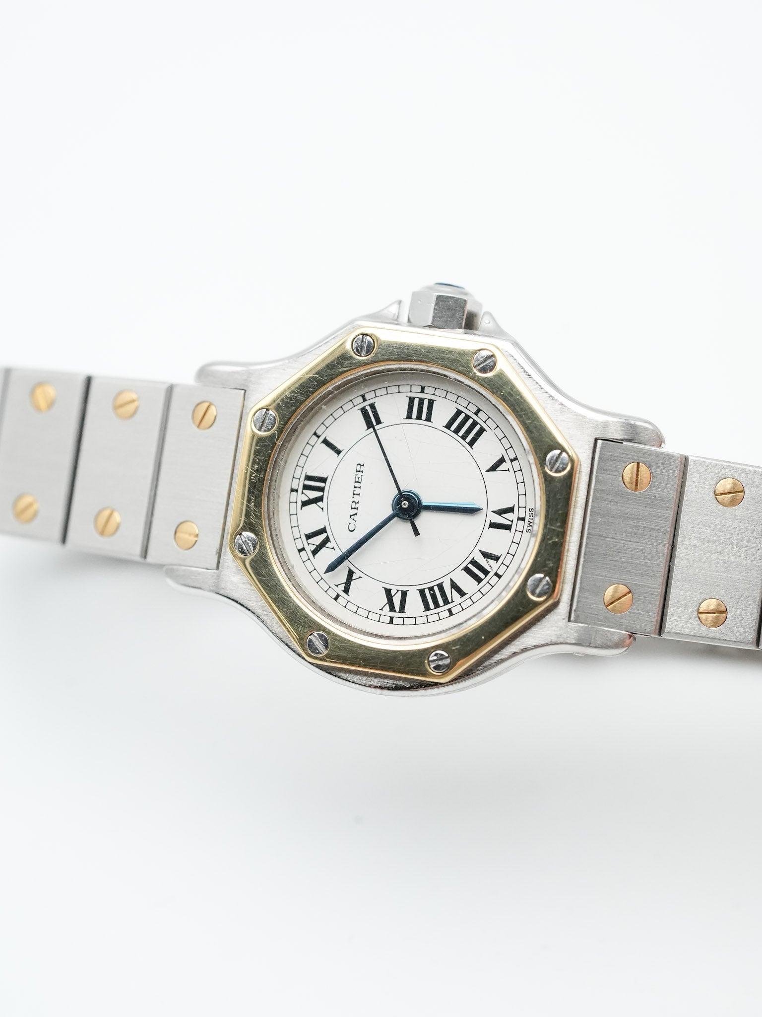 Cartier - Santos Octogonale 24mm auto acier or - 1980s - Atelier Victor Paris - Vintage Watch Shop Dubai
