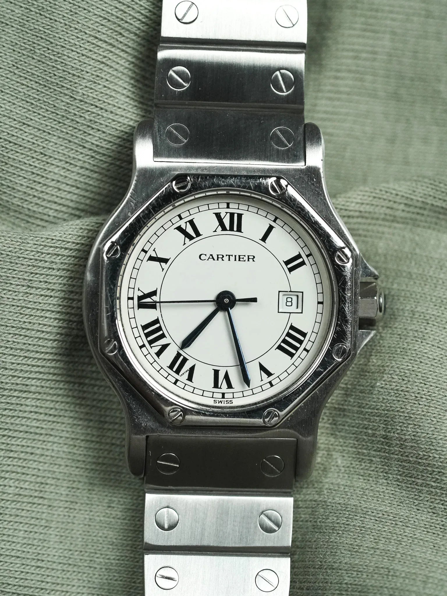 Cartier - Santos Octogonale 2965 Acier Automatique 29mm - 1980s - Atelier Victor - Vintage Shop